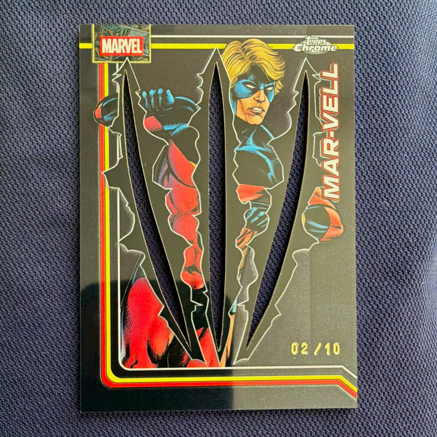 Clawed 2026 Topps Chrome Marvel Mar-Vell Insert #135 Serial #02/10 Wolverine Gem Clawed 2026 Topps Chrome Marvel Mar-Vell Insert #135 Serial #02/10 Wolverine Gem