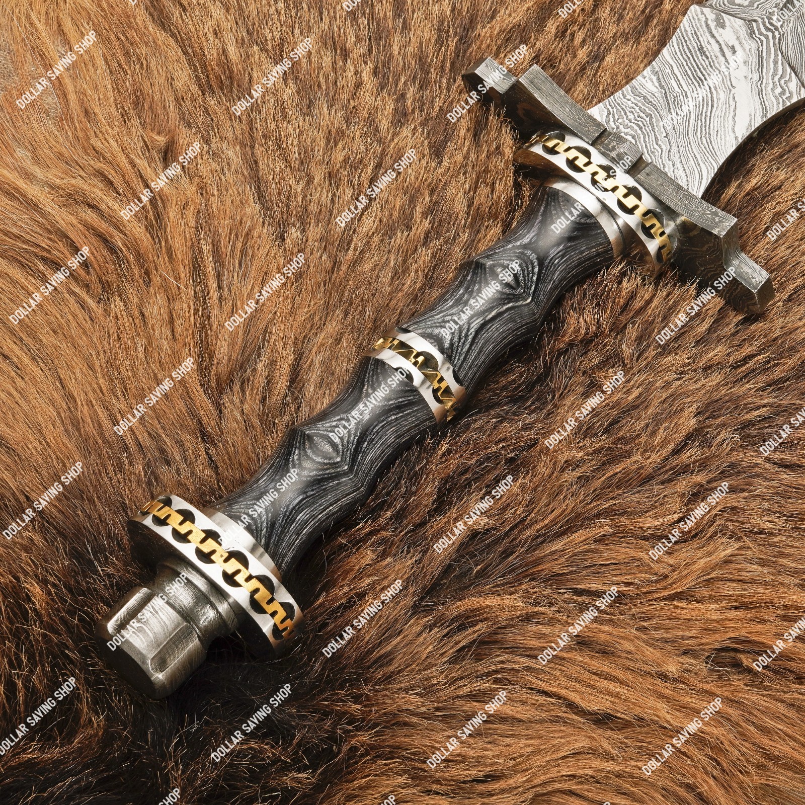 Unique Hand Forged Damascus Steel Medieval / Viking Sword With Leather Sheath. Unique Hand Forged Damascus Steel Medieval / Viking Sword With Leather Sheath.