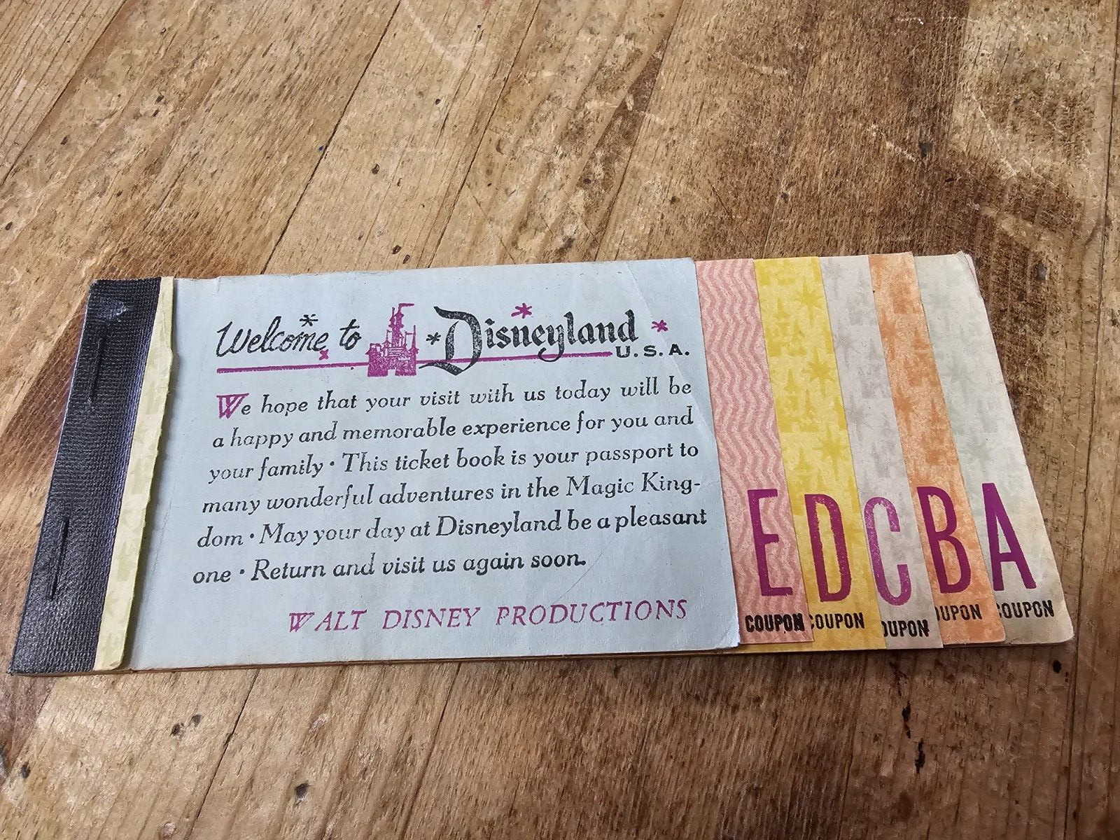 1967 vtg Disneyland Adult ticket coupon book booklet old original Disney 1960's 1967 vtg Disneyland Adult ticket coupon book booklet old original Disney 1960's