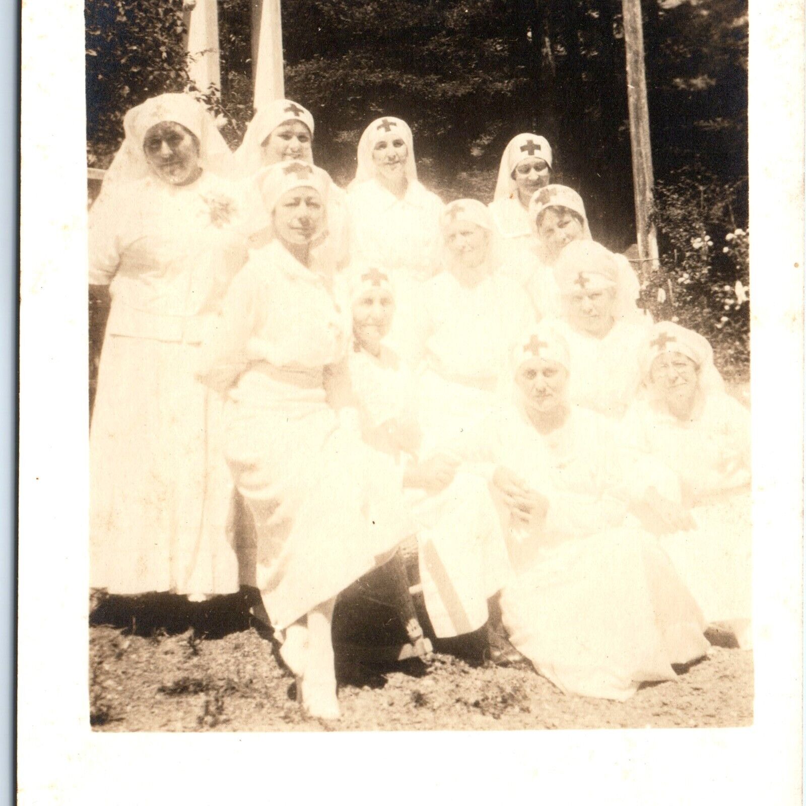 c1910s-20s Group Nurses Women RPPC Red Cross Ladies Caregivers Real Photo A128