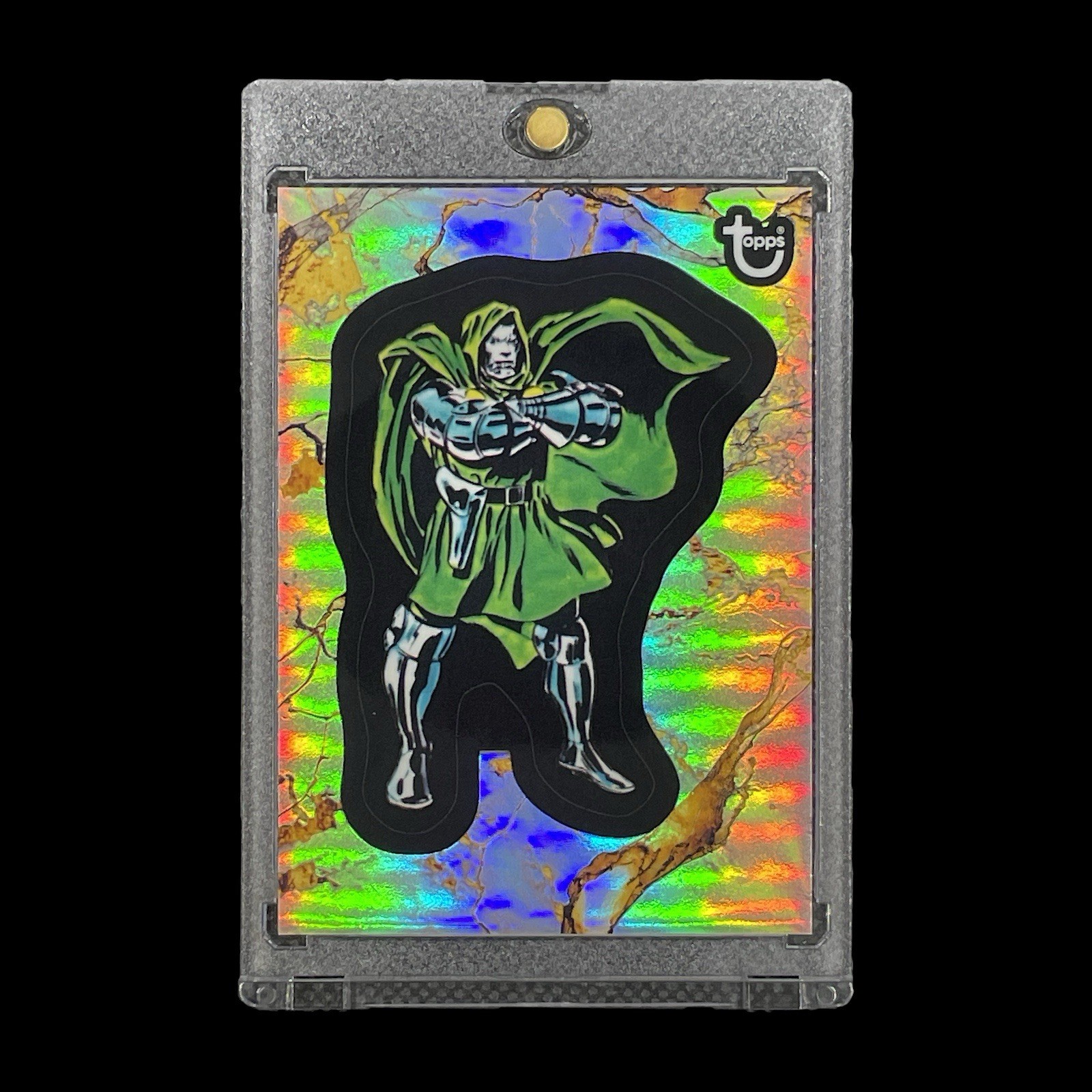 DOCTOR DOOM GOLD MARBLE REFRACTOR CHROME CARD 2025 Topps Golden 1976 - Marvel DOCTOR DOOM GOLD MARBLE REFRACTOR CHROME CARD 2025 Topps Golden 1976 - Marvel