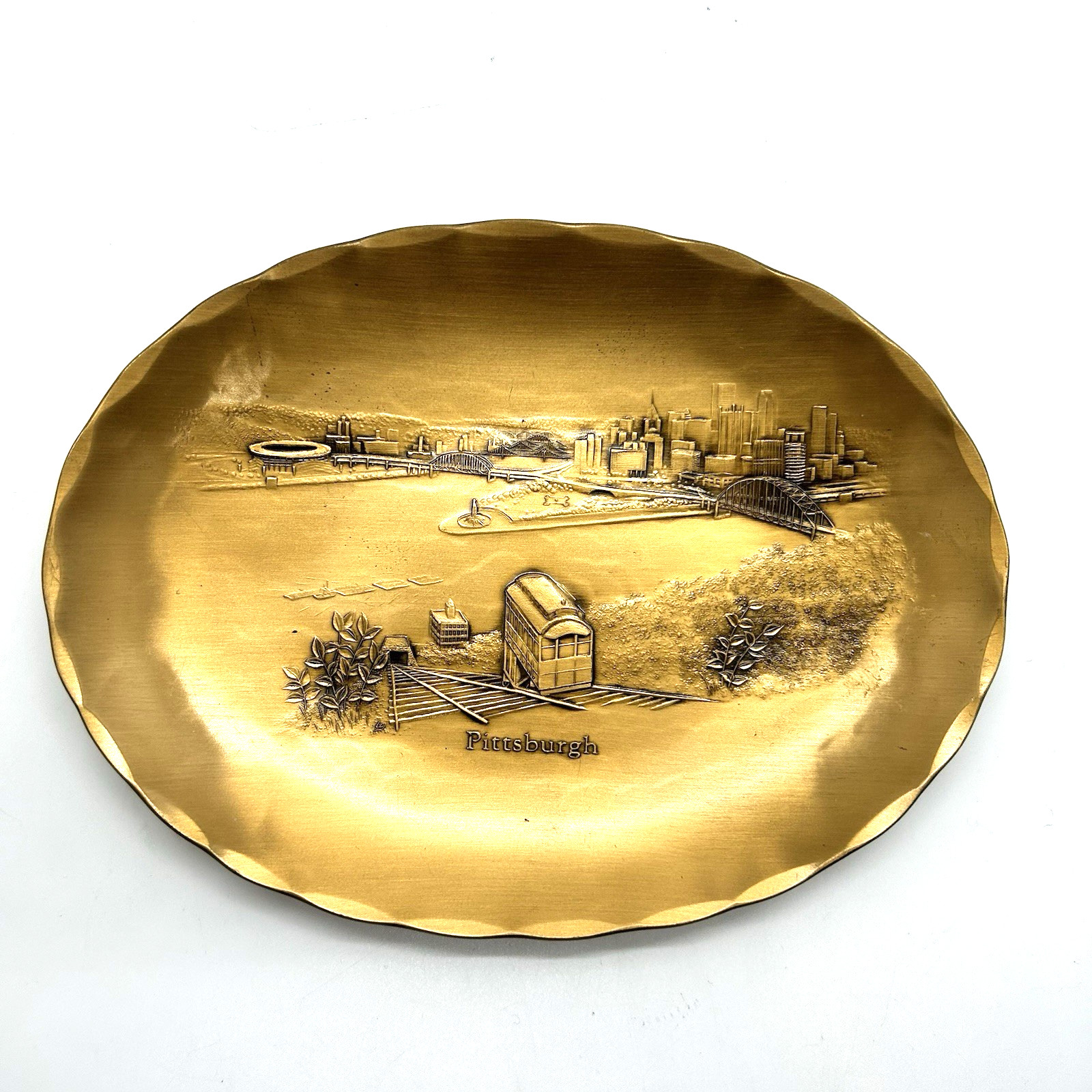 Vintage PITTSBURGH, PA  WELDELL  AUGUST  BRONZE  PLATE 6.75''