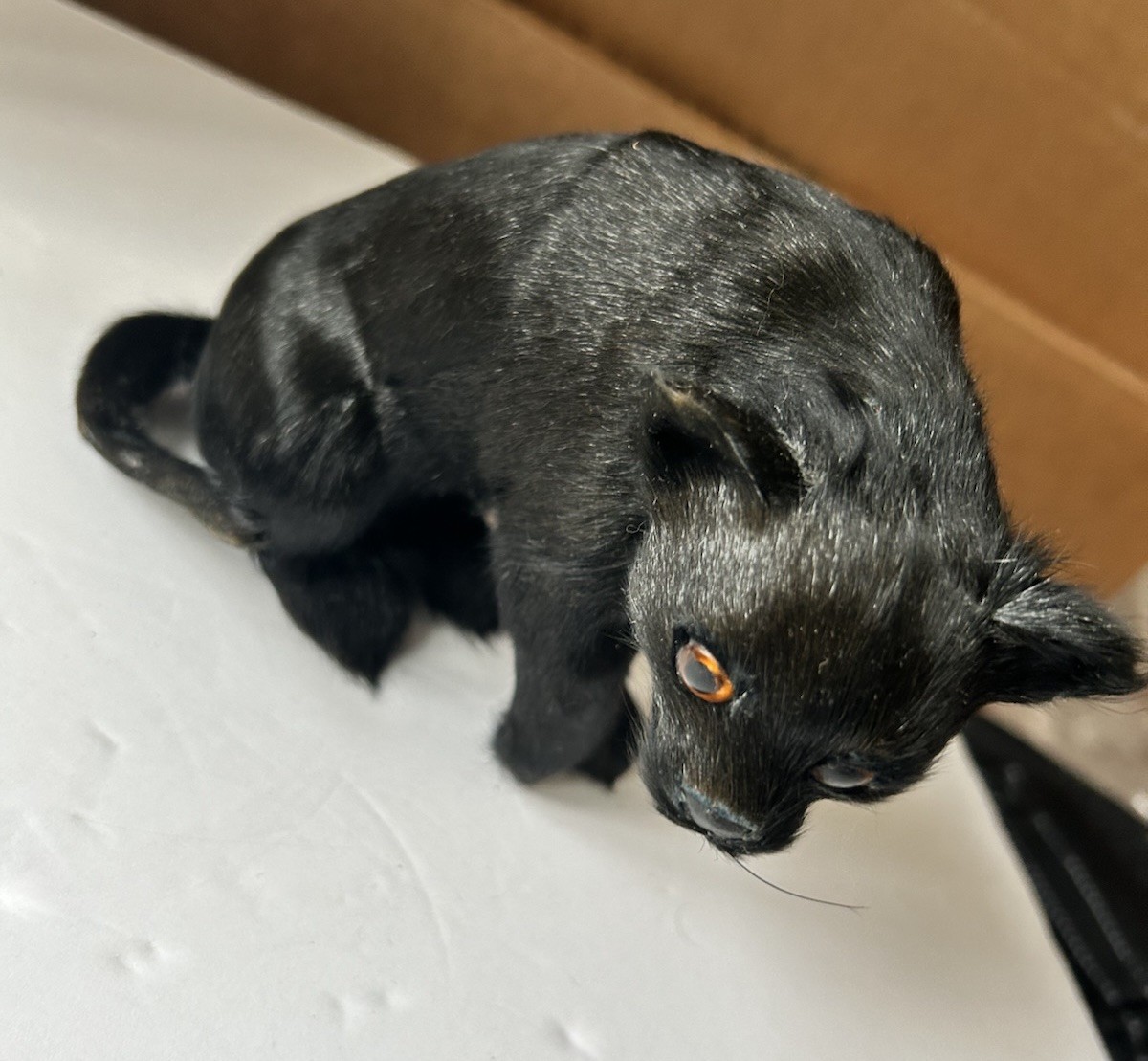 Wild Kingdom Furry Crouching Black Panther Big Cat Figure Wild Kingdom Furry Crouching Black Panther Big Cat Figure