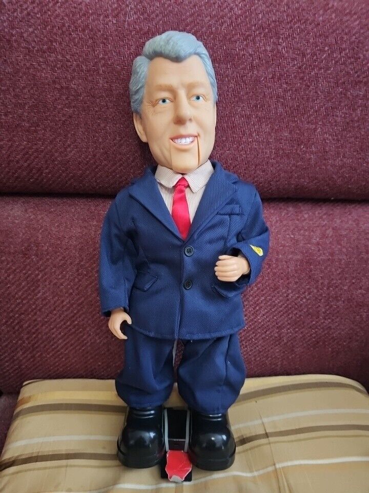 Vintage President Bill Clinton Dancing Doll Tested Works. 