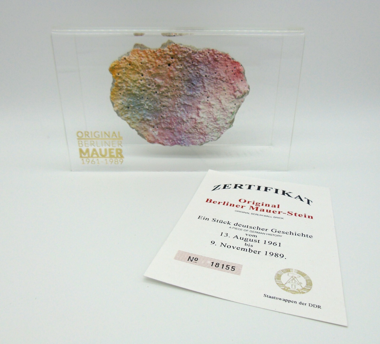 Authentic Souvenir from the Real Wall in Berlin,Germany in an Acrylic Display XL Authentic Souvenir from the Real Wall in Berlin,Germany in an Acrylic Display XL