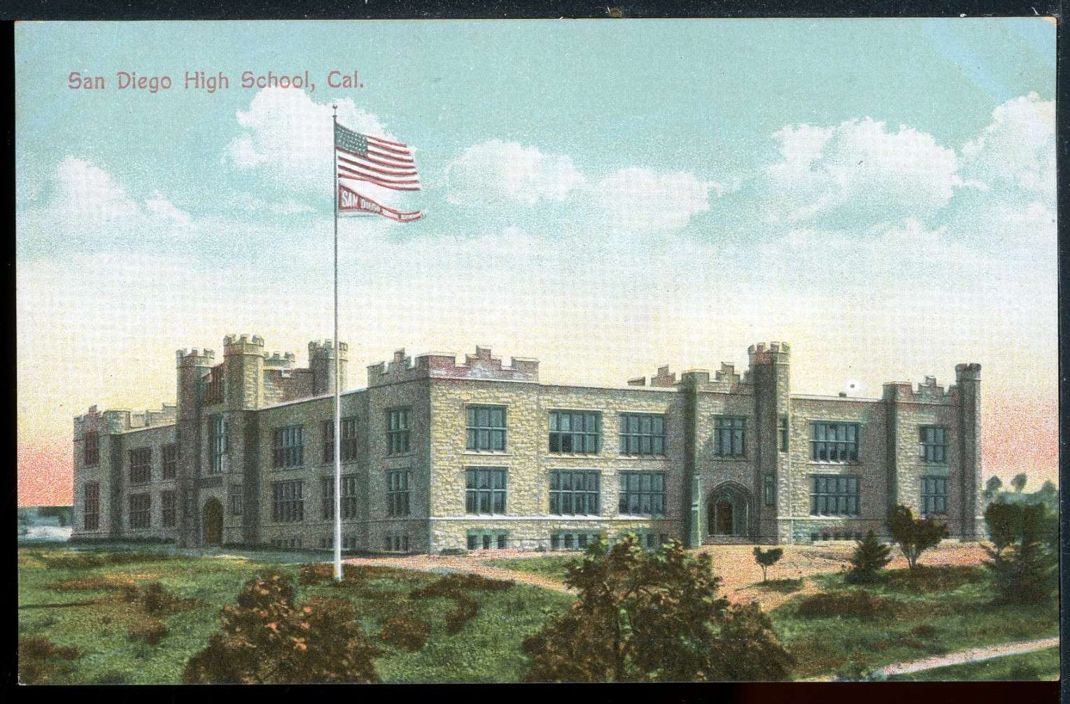 1911 San Diego High School California Historic Vintage Postcard Newman A2456 1911 San Diego High School California Historic Vintage Postcard Newman A2456
