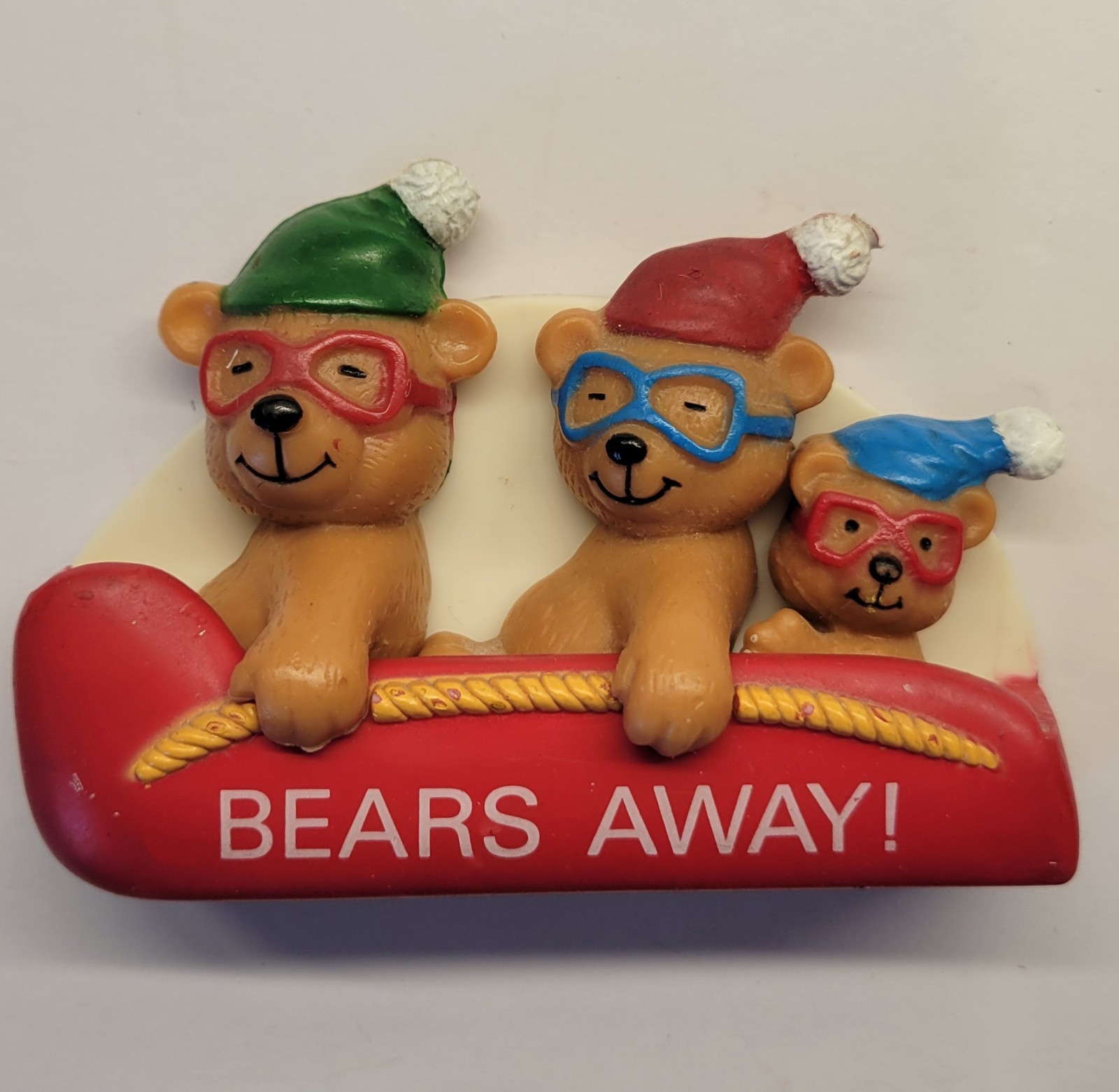 Vintage 1980s Giftco Fridge 3 Bears Away Sled Refrigerator Magnets Complete Set Vintage 1980s Giftco Fridge 3 Bears Away Sled Refrigerator Magnets Complete Set