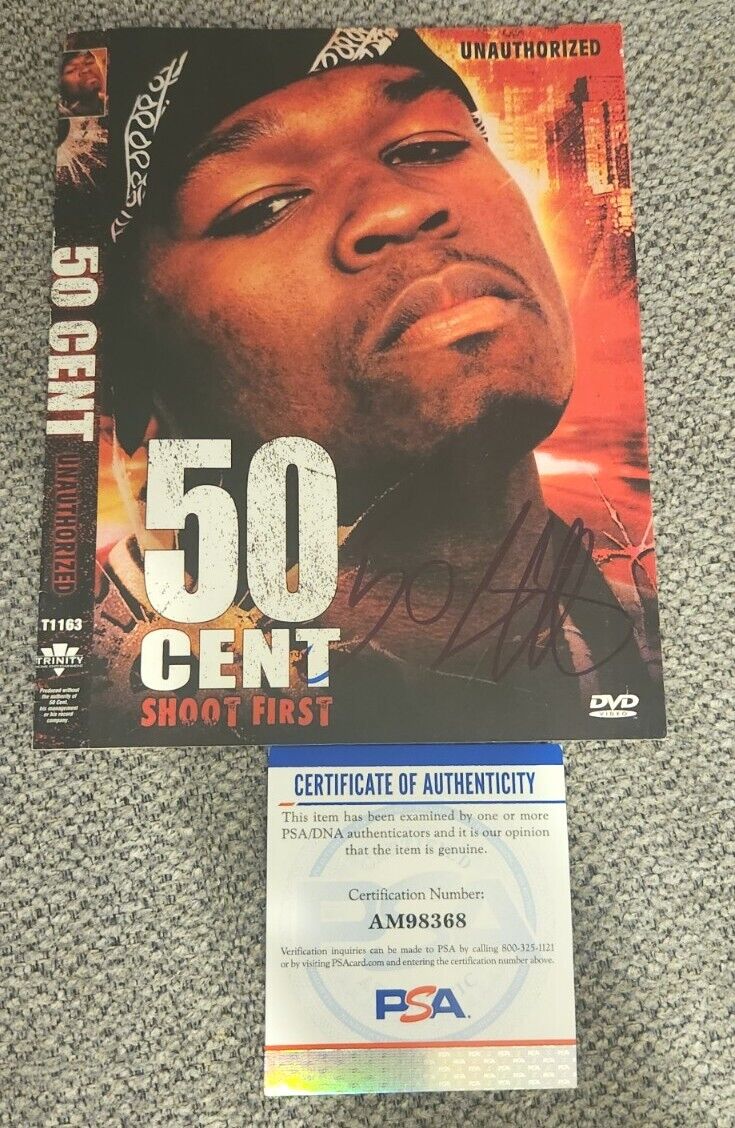 50 CENT SIGNED G-UNIT SHOOT FIRST DVD COVER PSA/DNA CERTIFIED AUTHENTIC #AM98368