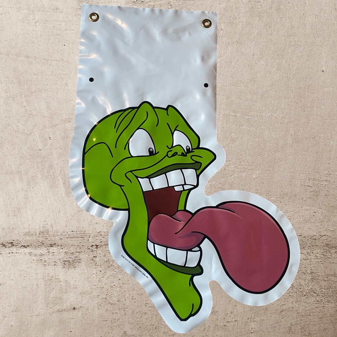 Smokin' New 1997 Discovery Zone "THE MASK" Cartoon Double-Sided Banner