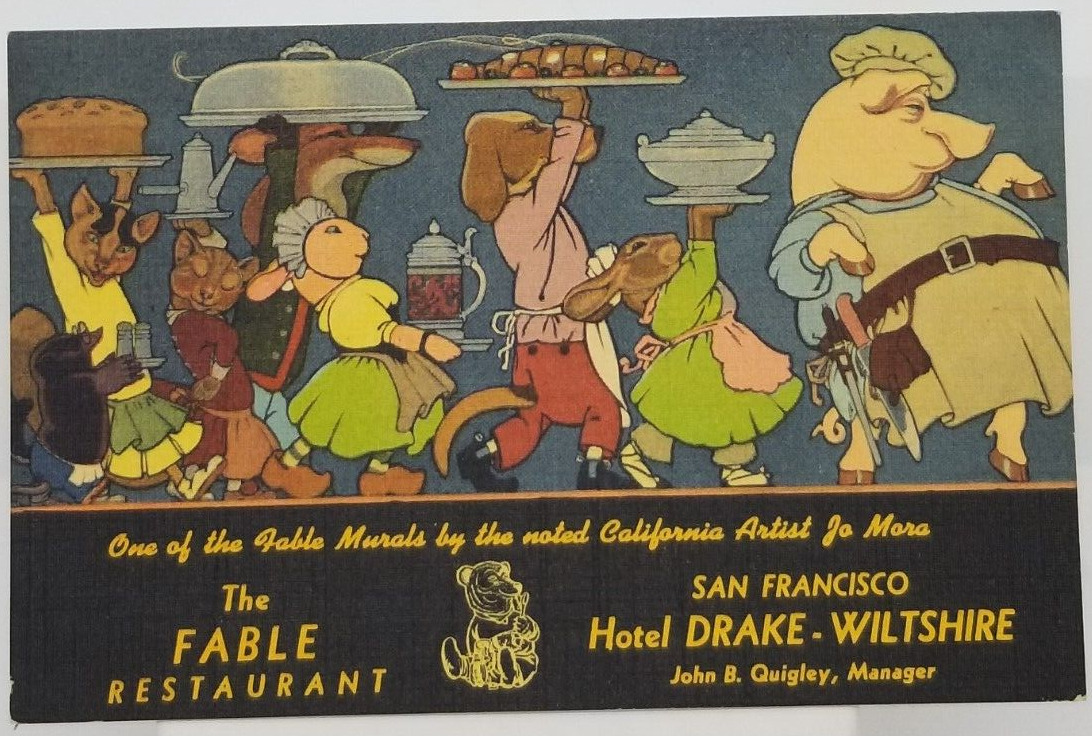 The Fable Restaurant Hotel Drake in San Francisco California Postcard