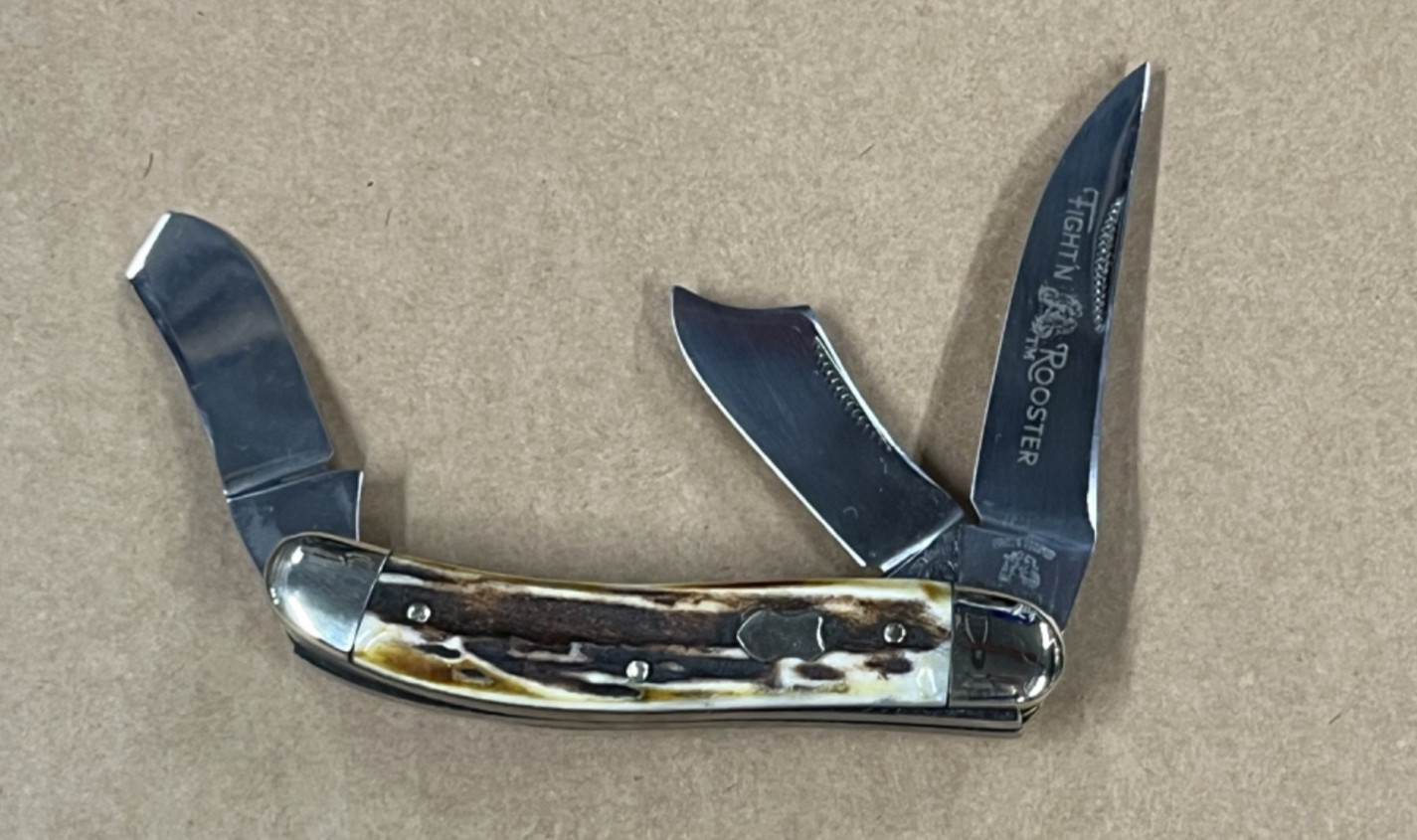 Fight'N Rooster- 3 Blade Collectible Pocket Knife-Frank Buster-Great Condition
