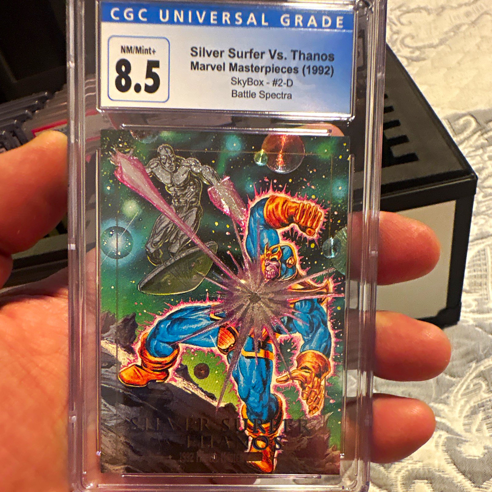 1992 SkyBox Battle Spectra #2-D Silver Surfer vs Thanos CGC 8.5