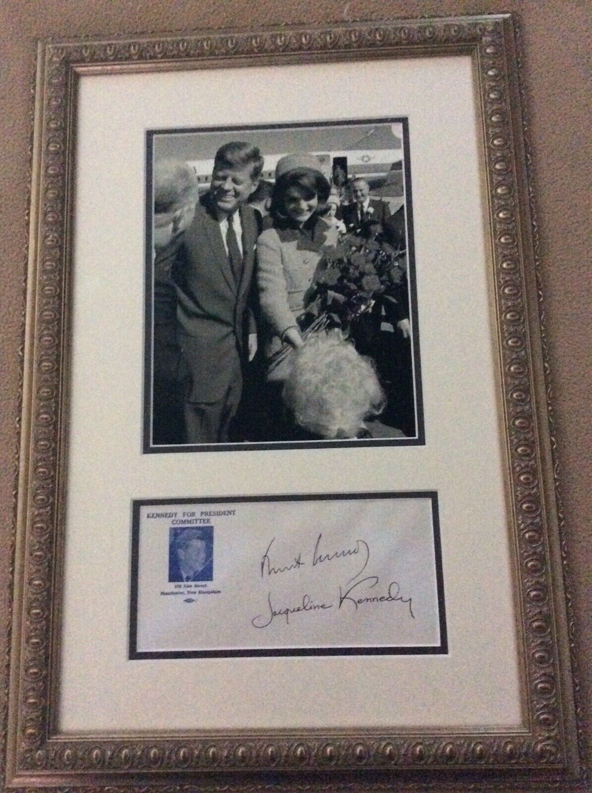 John F Kennedy & Jacqueline Kennedy Full Signatures.