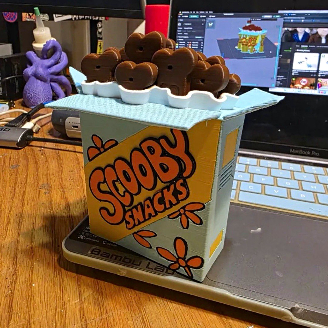 Scooby Snacks Box Display 3D Printed Prop Scooby-Doo Retro Cartoon Decor Scooby Snacks Box Display 3D Printed Prop Scooby-Doo Retro Cartoon Decor