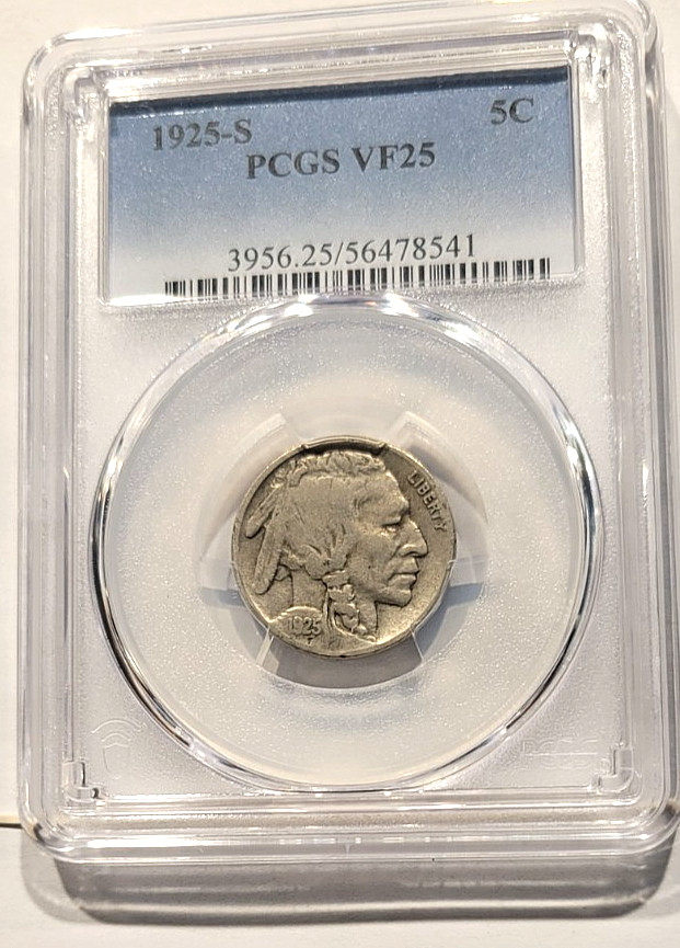 1925-S San Francisco United States Buffalo nickel PCGS Very Fine VF25 1925-S San Francisco United States Buffalo nickel PCGS Very Fine VF25