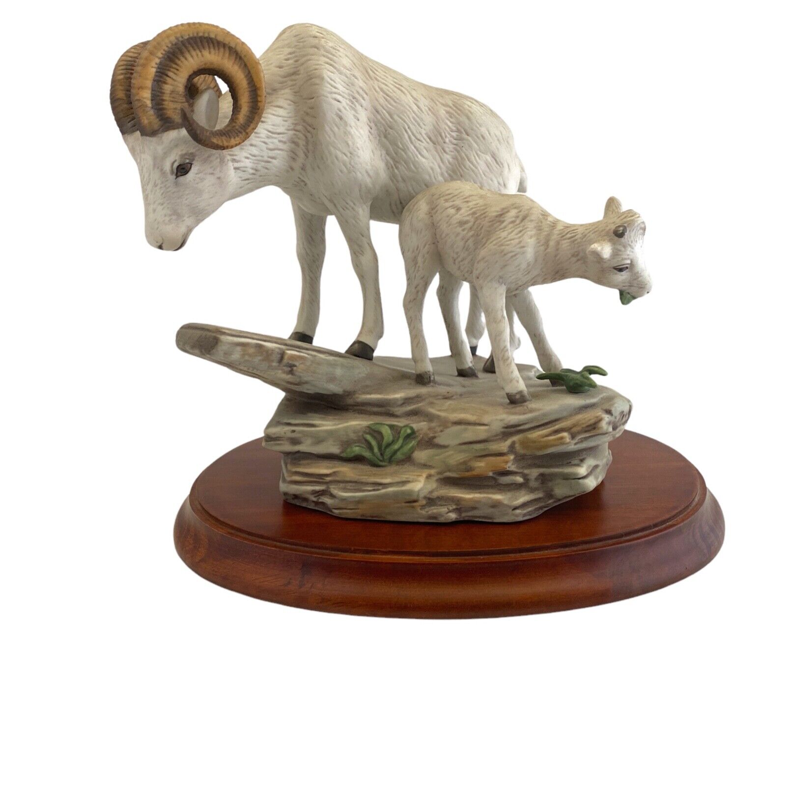 Master Piece Porcelain Figurine by HOMCO 1984 Signed Mountain Goat with Kid