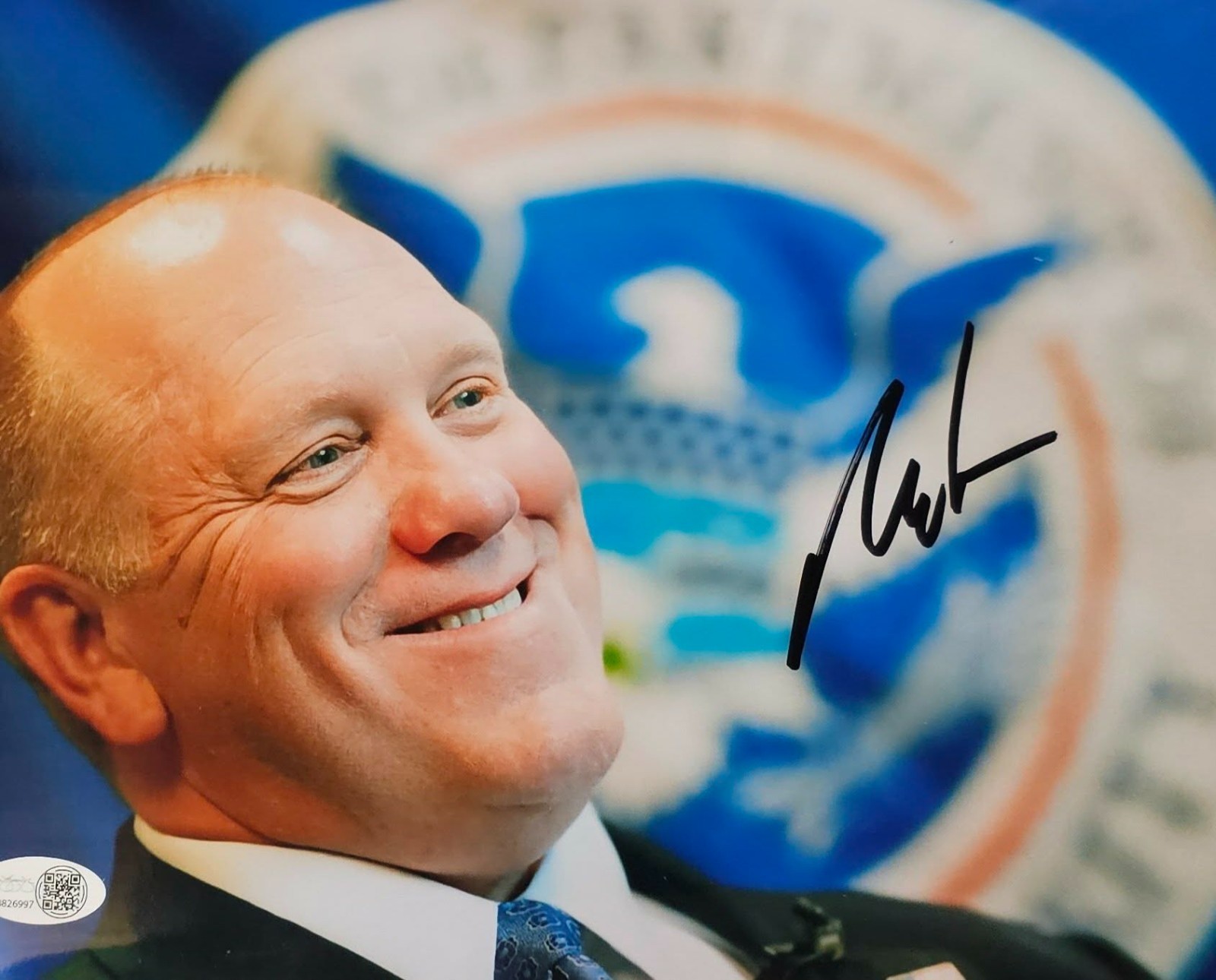 TOM HOMAN BORDER CZAR Autograph METALLIC 11X14 Hand Signed With JSA COA TOM HOMAN BORDER CZAR Autograph METALLIC 11X14 Hand Signed With JSA COA