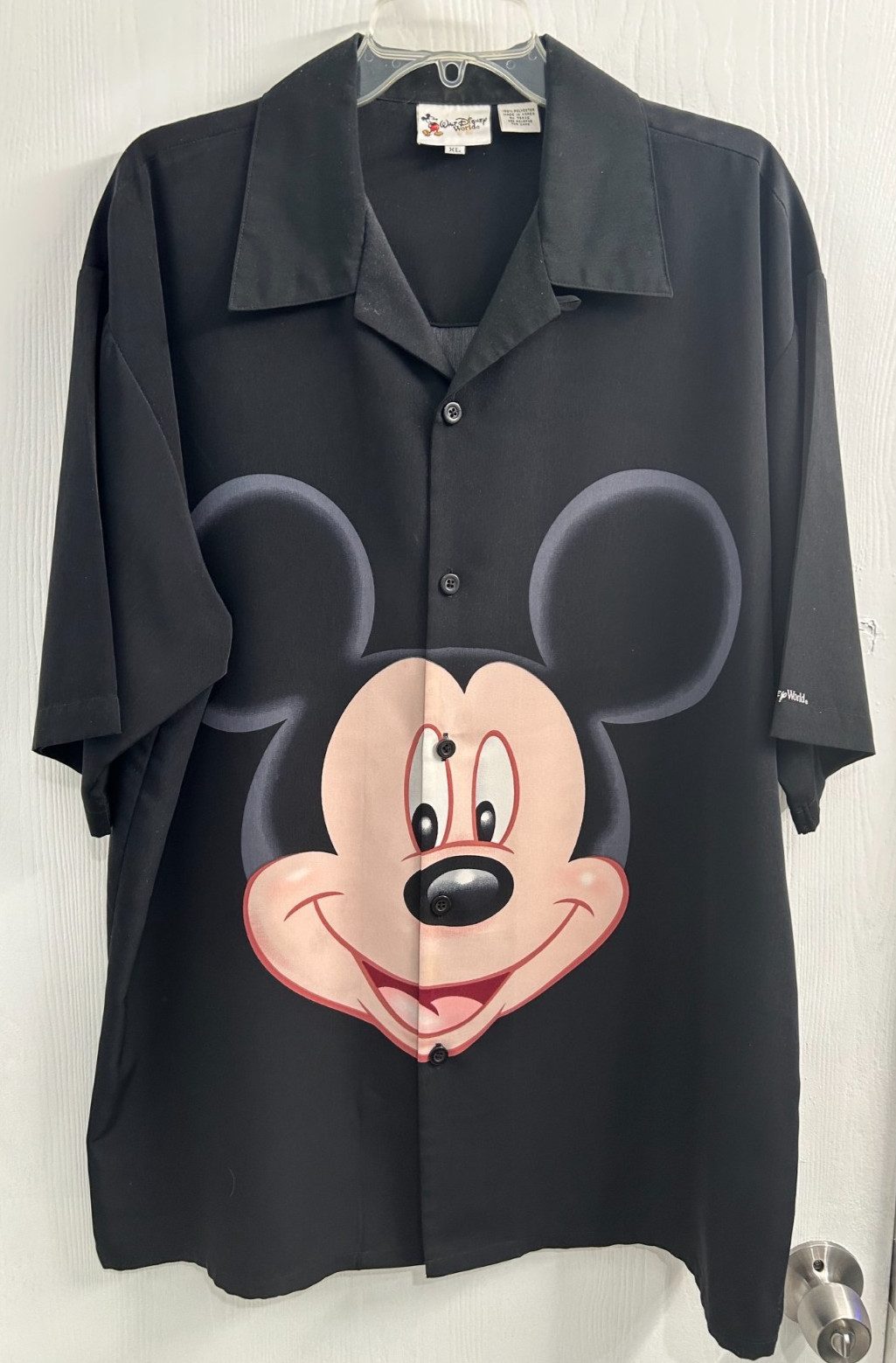 Disney World Mickey Mouse Face XL Polyester Mens Shirt