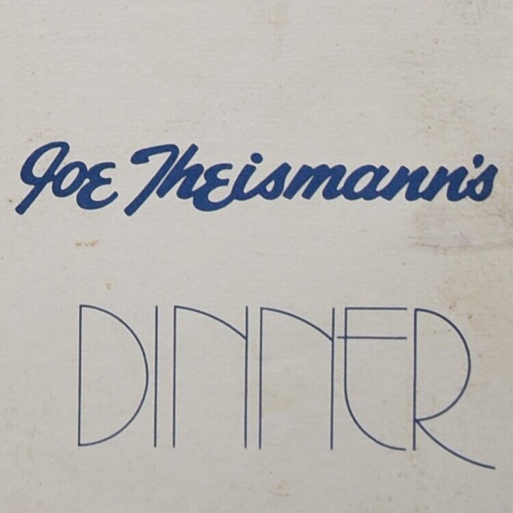 1980s Joe Theismann\'s Restaurant Menu 1800A Diagonal Road Alexandria Virginia