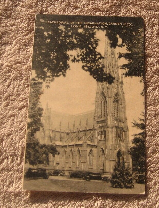 Garden City Long Island NY New York 1946 Postcard Incarnation Cathedral Church Garden City Long Island NY New York 1946 Postcard Incarnation Cathedral Church