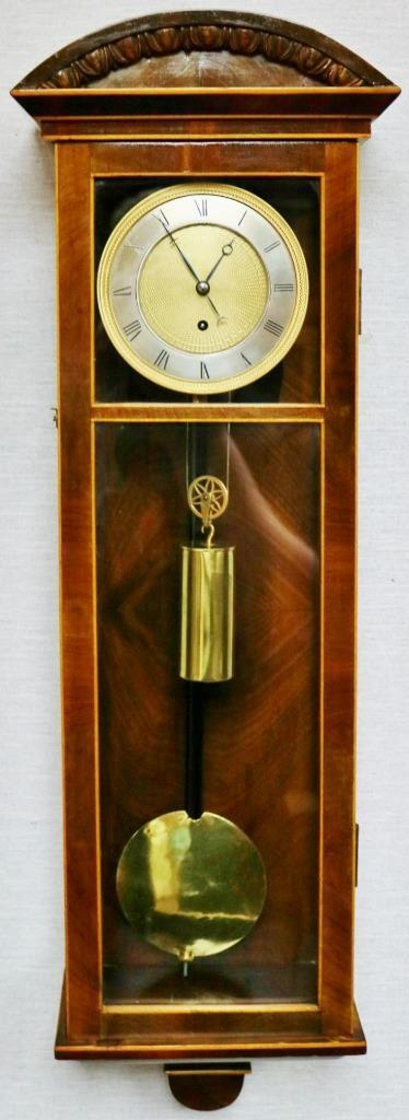 Rare Small Antique 8 Day Single Weight Walnut Biedermeier Regulator Wall Clock