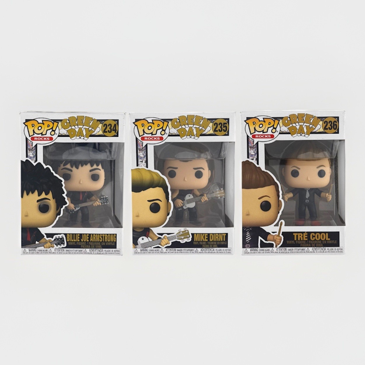 Complete set of Green Day Funko Pop Rocks Figures Billy #234 Mike #235 Trè #236 Complete set of Green Day Funko Pop Rocks Figures Billy #234 Mike #235 Trè #236