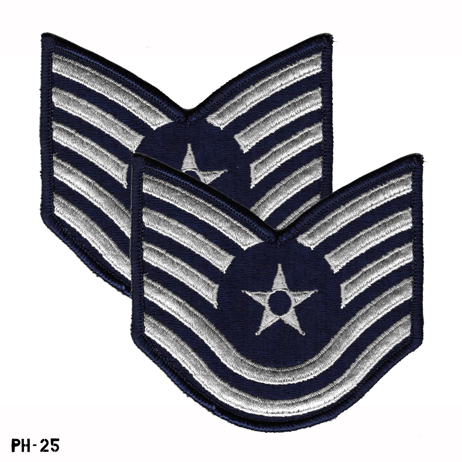PAIR US Air Force USAF Tech Sergeant TSGT E-6 Chevron Patches Full Color ~ NOS PAIR US Air Force USAF Tech Sergeant TSGT E-6 Chevron Patches Full Color ~ NOS