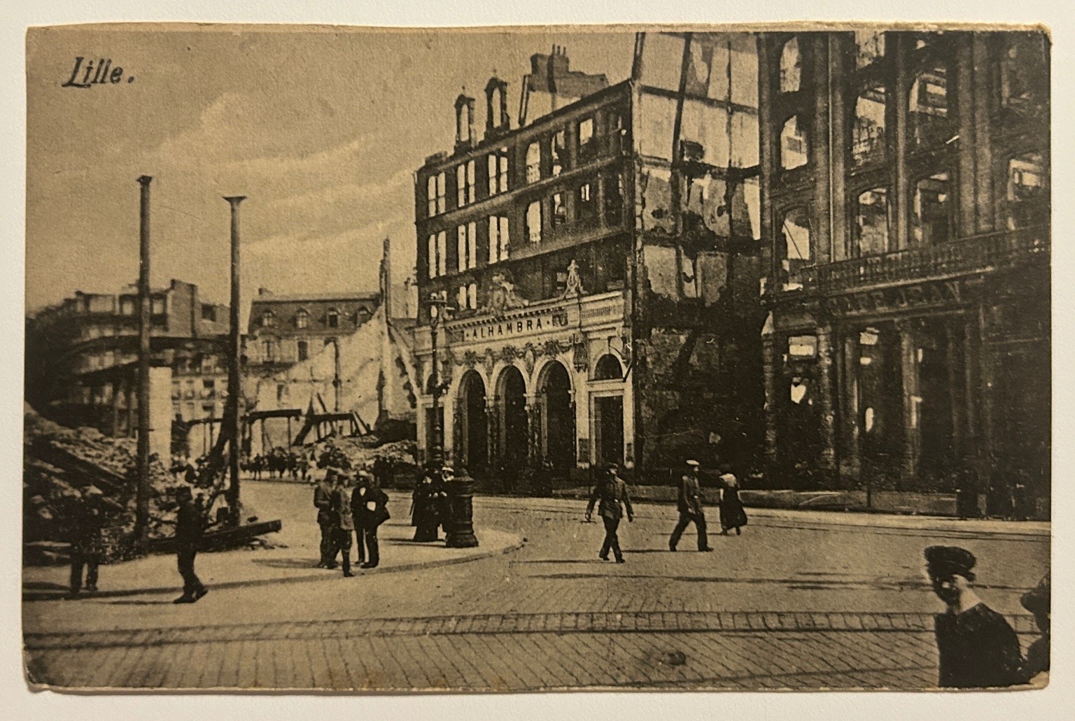 Lille France WWI Ruins Alhambra Theatre Real Photo Postcard Lille France WWI Ruins Alhambra Theatre Real Photo Postcard