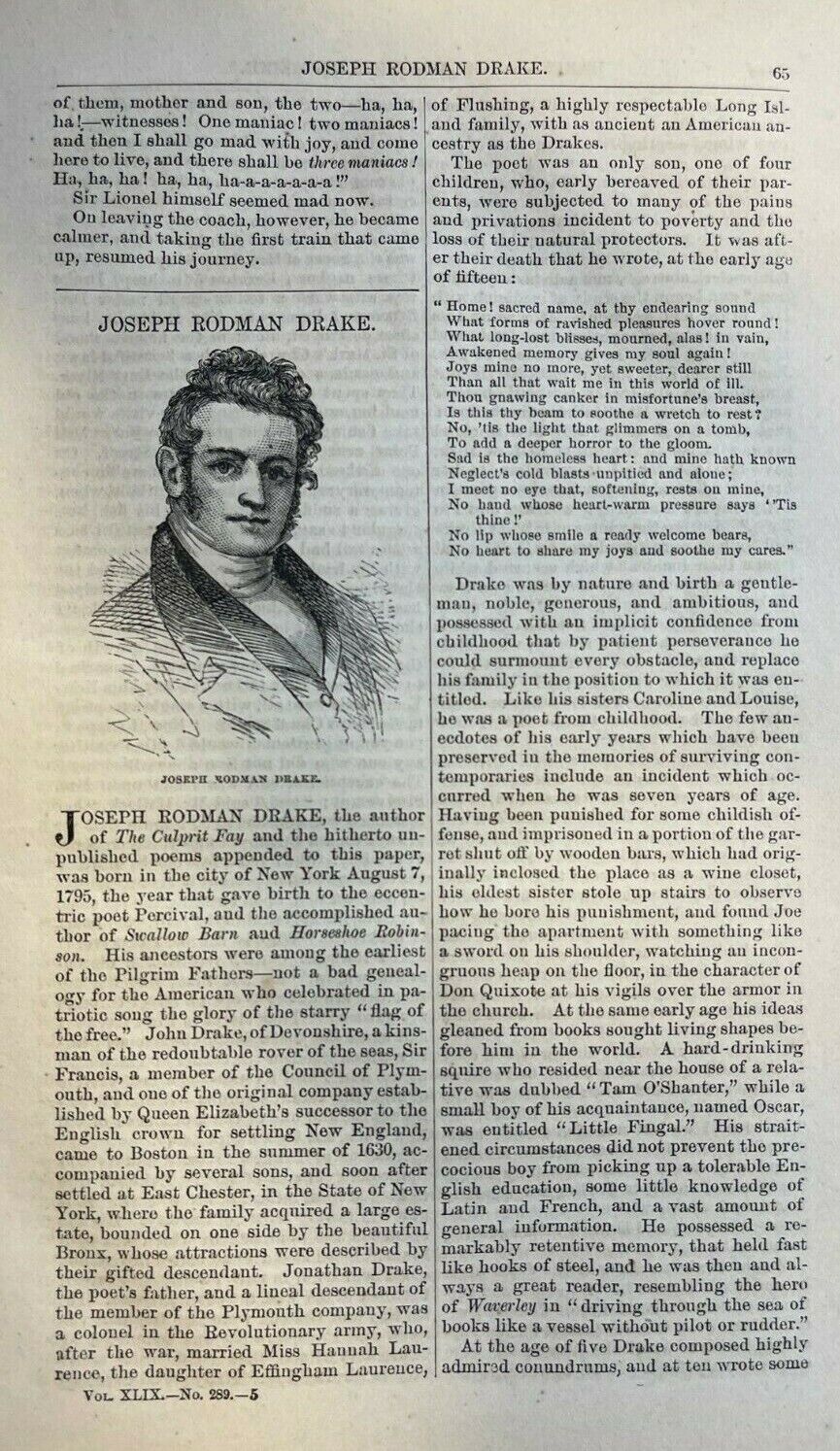 1874 Author Joseph Rodman Drake