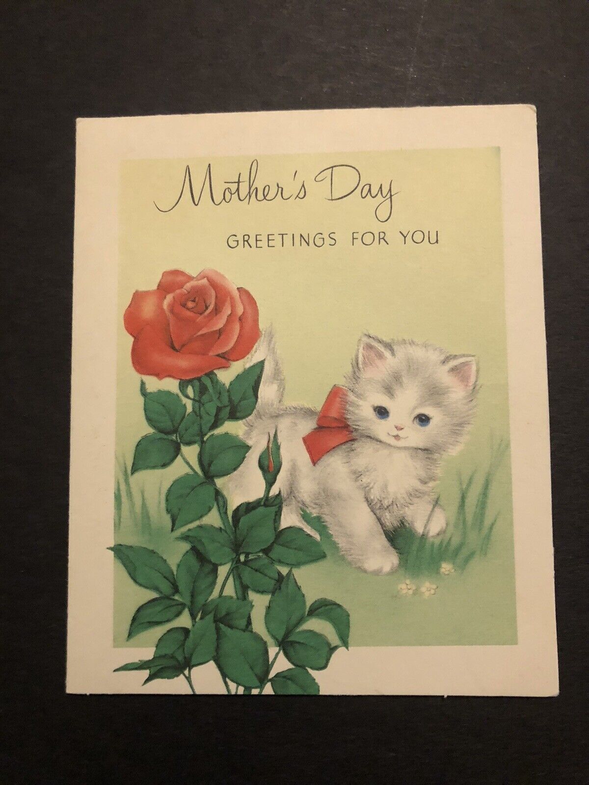 Vintage Mother’s Day Greeting Card Paper Collectible Kitten Cat