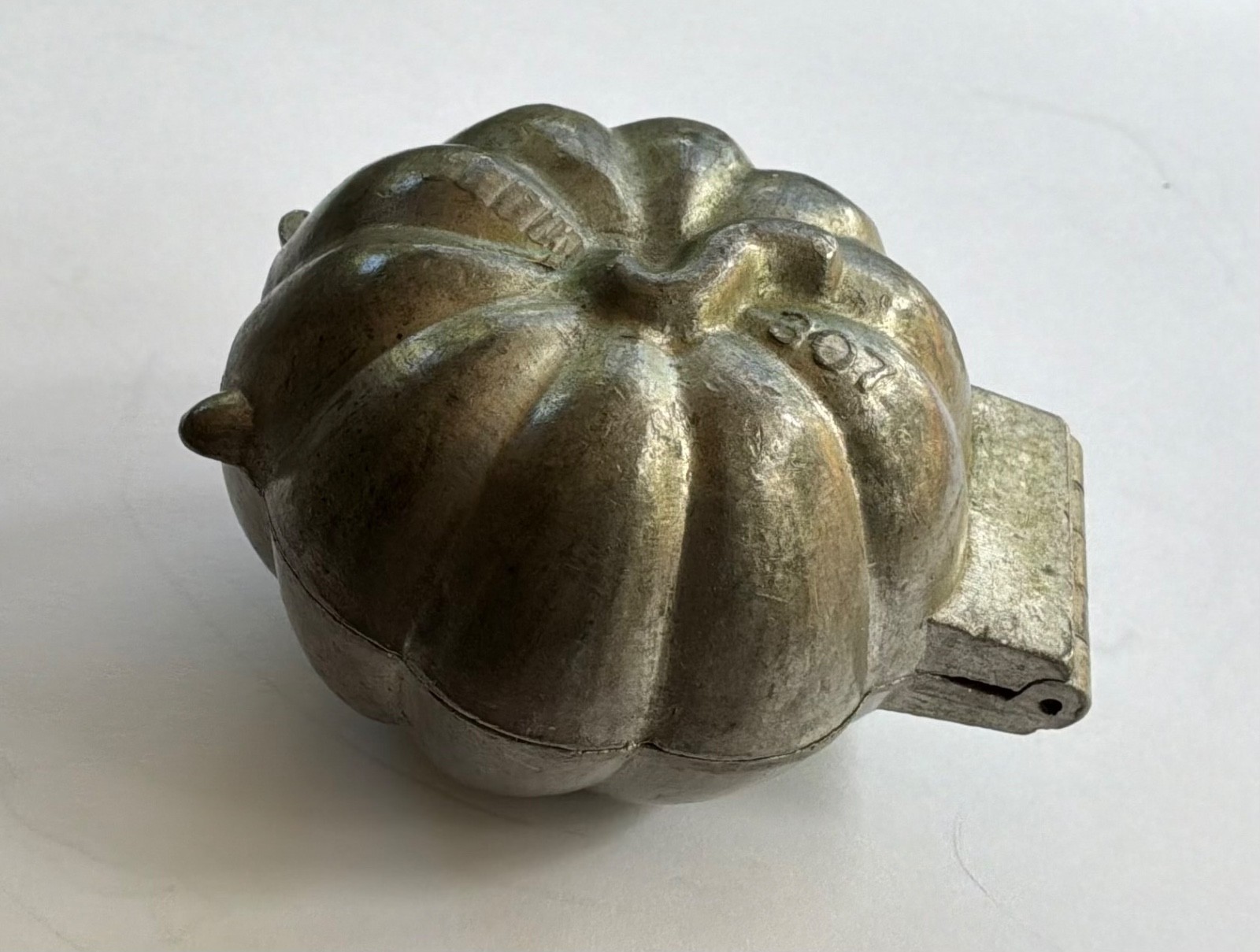 Vintage Antique Halloween Pumpkin Pewter Ice Cream, Chocolate , Paper Mache Mold Vintage Antique Halloween Pumpkin Pewter Ice Cream, Chocolate , Paper Mache Mold