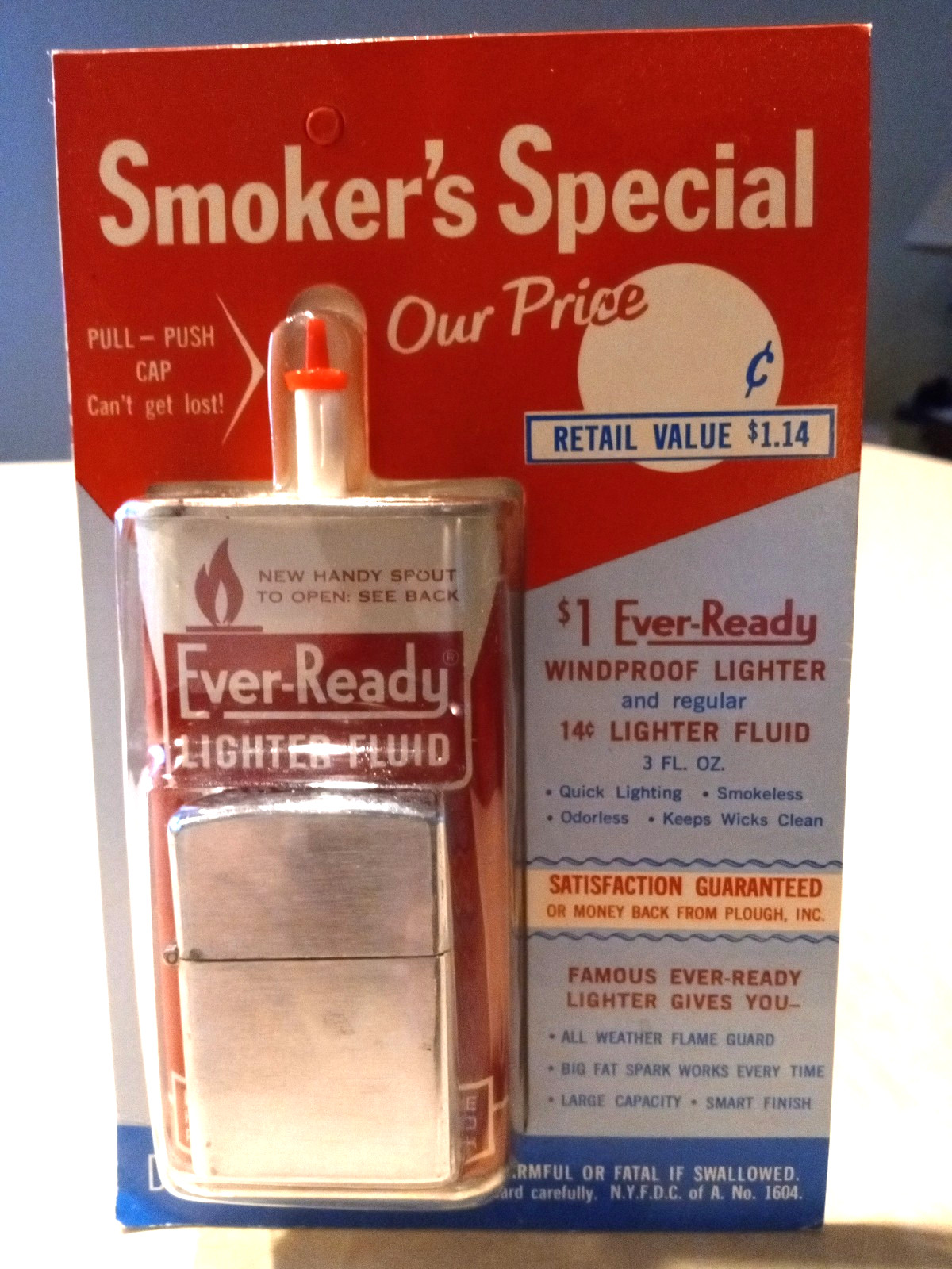 Old Vintage 1960's Windproof Cigarette Lighter & Can Of Fluid Never Been Opened Old Vintage 1960's Windproof Cigarette Lighter & Can Of Fluid Never Been Opened