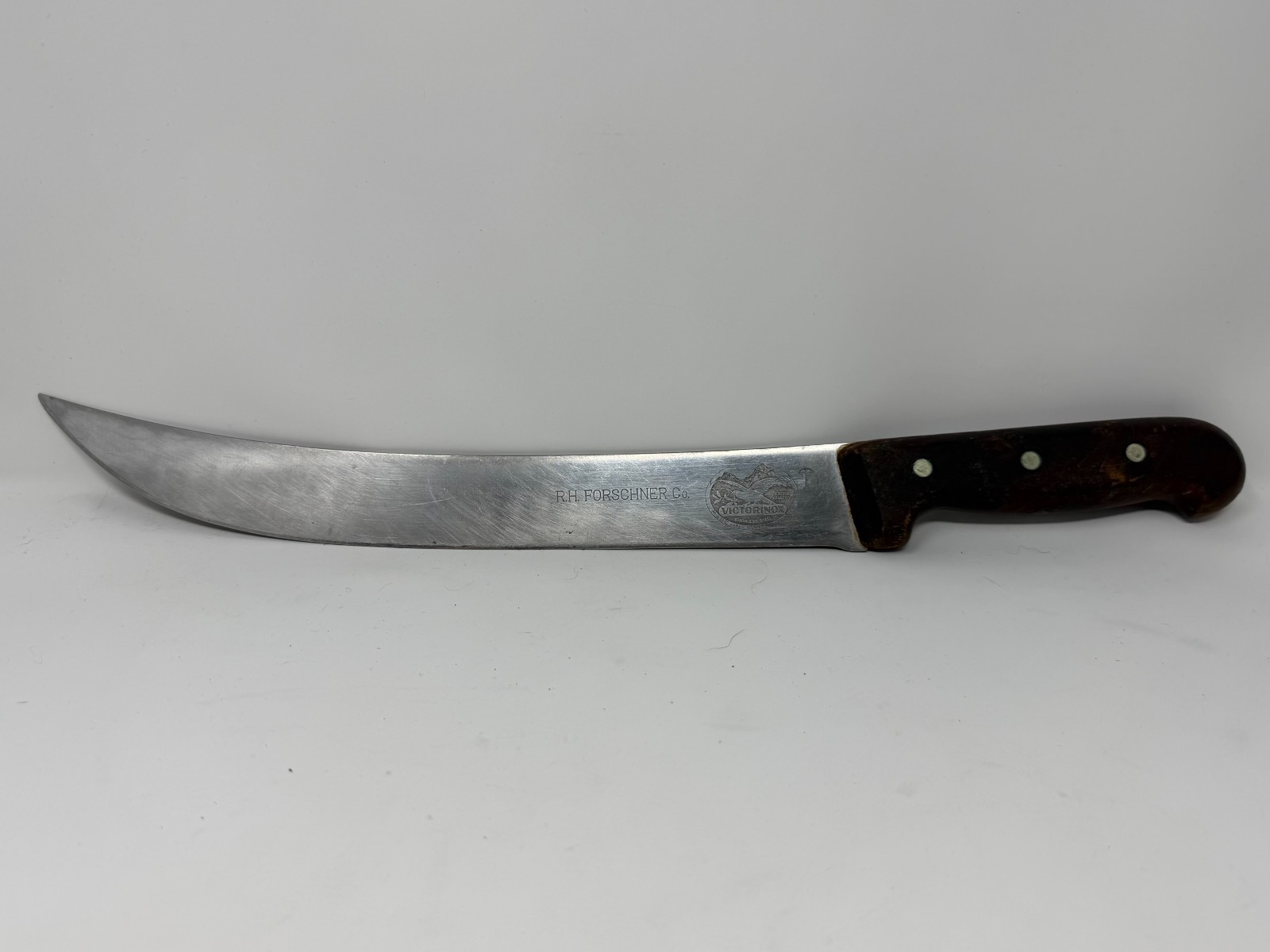 Vintage R.H. Forschner Victorinox 12" Cimeter Butcher Knife Wood Handle Swiss Vintage R.H. Forschner Victorinox 12" Cimeter Butcher Knife Wood Handle Swiss
