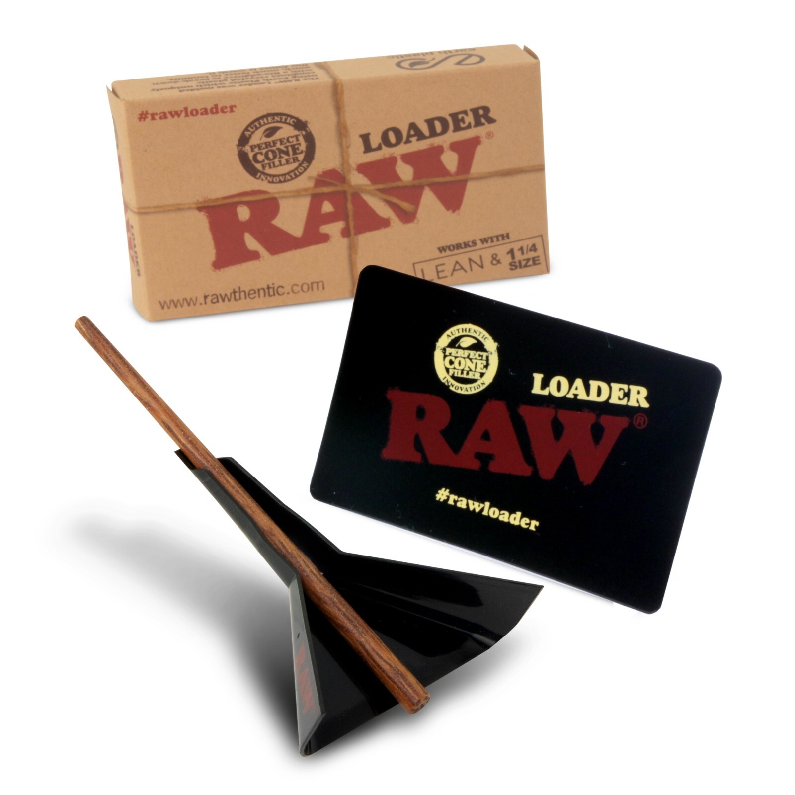 RAW Cone Loader for Lean and 1 1/4 with Scoop Card and Poker RAW Cone Loader for Lean and 1 1/4 with Scoop Card and Poker