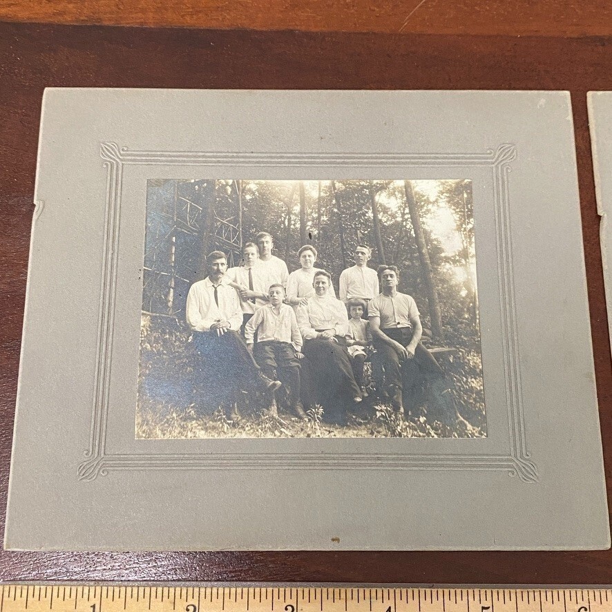 2 1900s Cabinet Card Photos of a Family Outside Mountain Home 2 1900s Cabinet Card Photos of a Family Outside Mountain Home