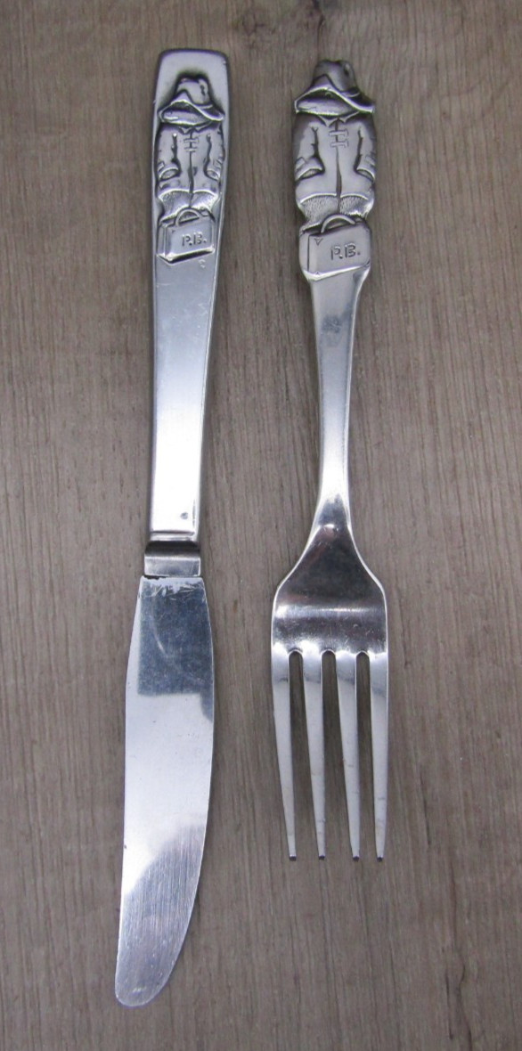 Oneida Vintage Paddington Bear Youth Childs Silverware Knife & Fork Oneida Vintage Paddington Bear Youth Childs Silverware Knife & Fork
