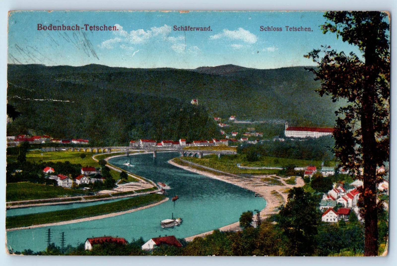 Czech Republic Postcard Bodenbach-Tetschen Schaferwand Schloss c1910 Posted Czech Republic Postcard Bodenbach-Tetschen Schaferwand Schloss c1910 Posted
