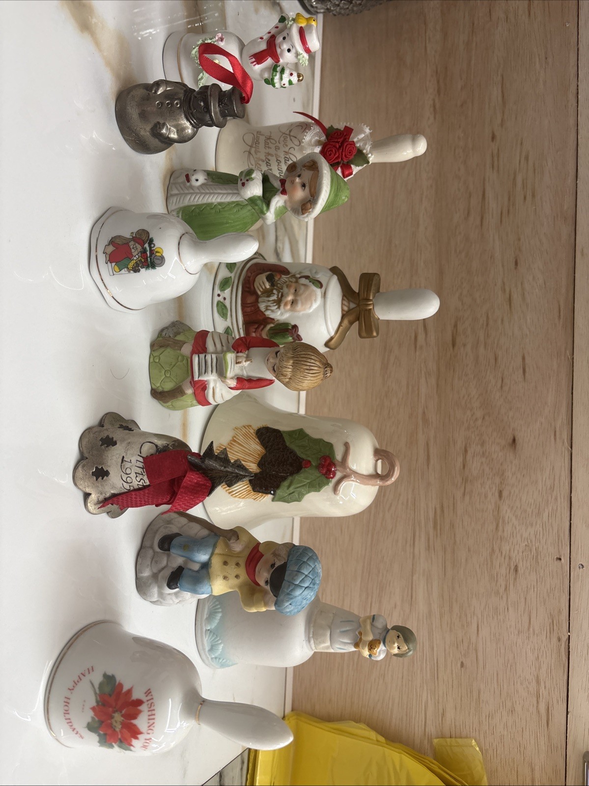 Lot Of 12 Vintage Christmas Bells, Including Bone China. Porcelain/Sliver Plated Lot Of 12 Vintage Christmas Bells, Including Bone China. Porcelain/Sliver Plated