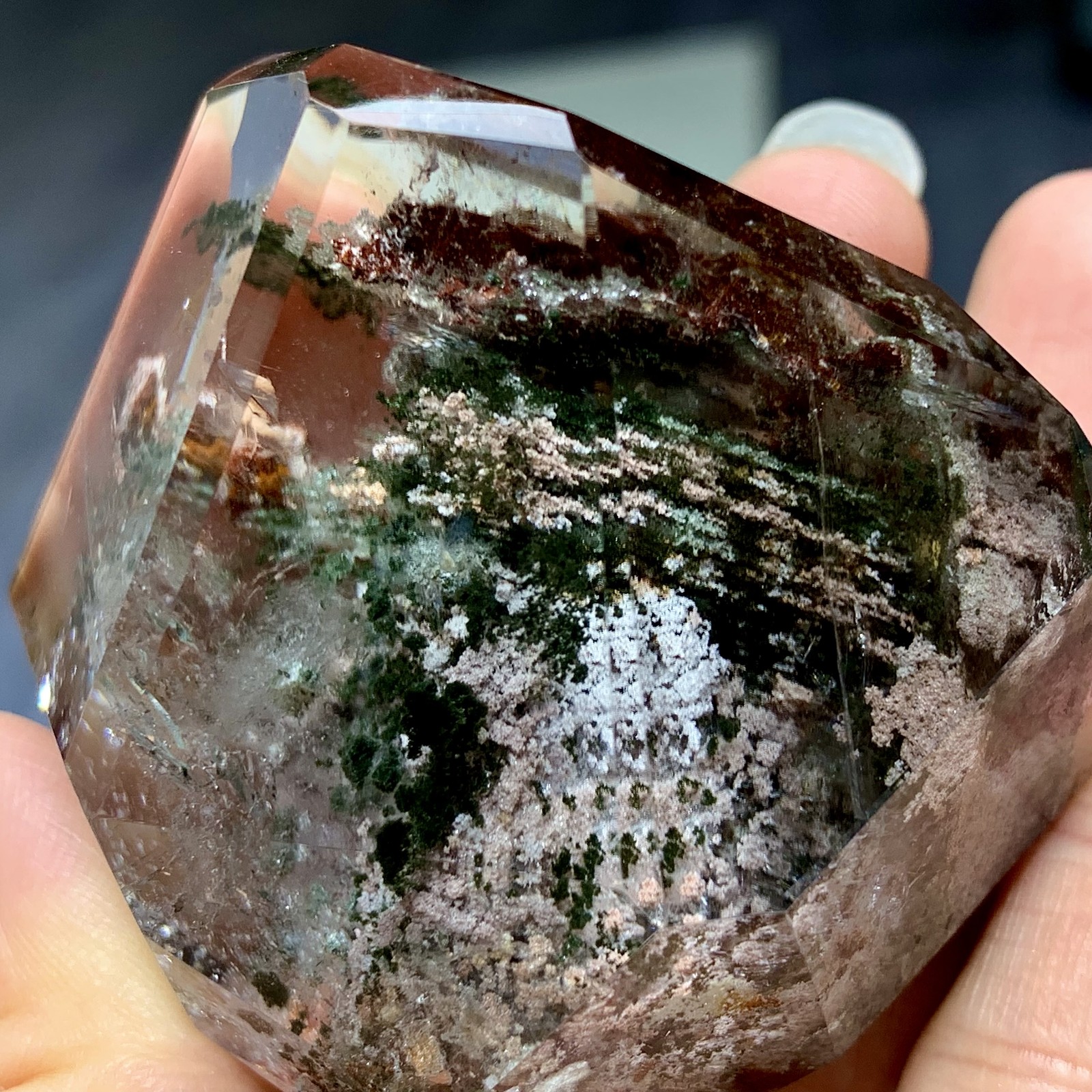 138G Natural Green Ghost Crystal Quartz  Crystal  Mineral Specimen