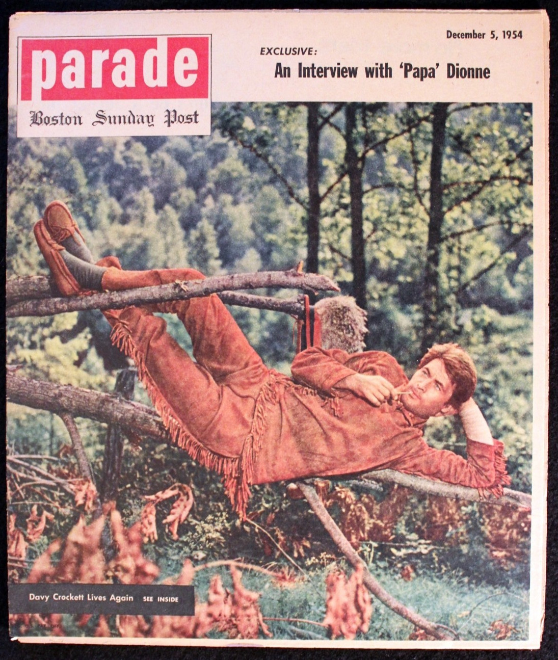 Walt Disney 1954 DAVY CROCKETT Fess Parker Premiere Boston Sunday Post Parade Walt Disney 1954 DAVY CROCKETT Fess Parker Premiere Boston Sunday Post Parade