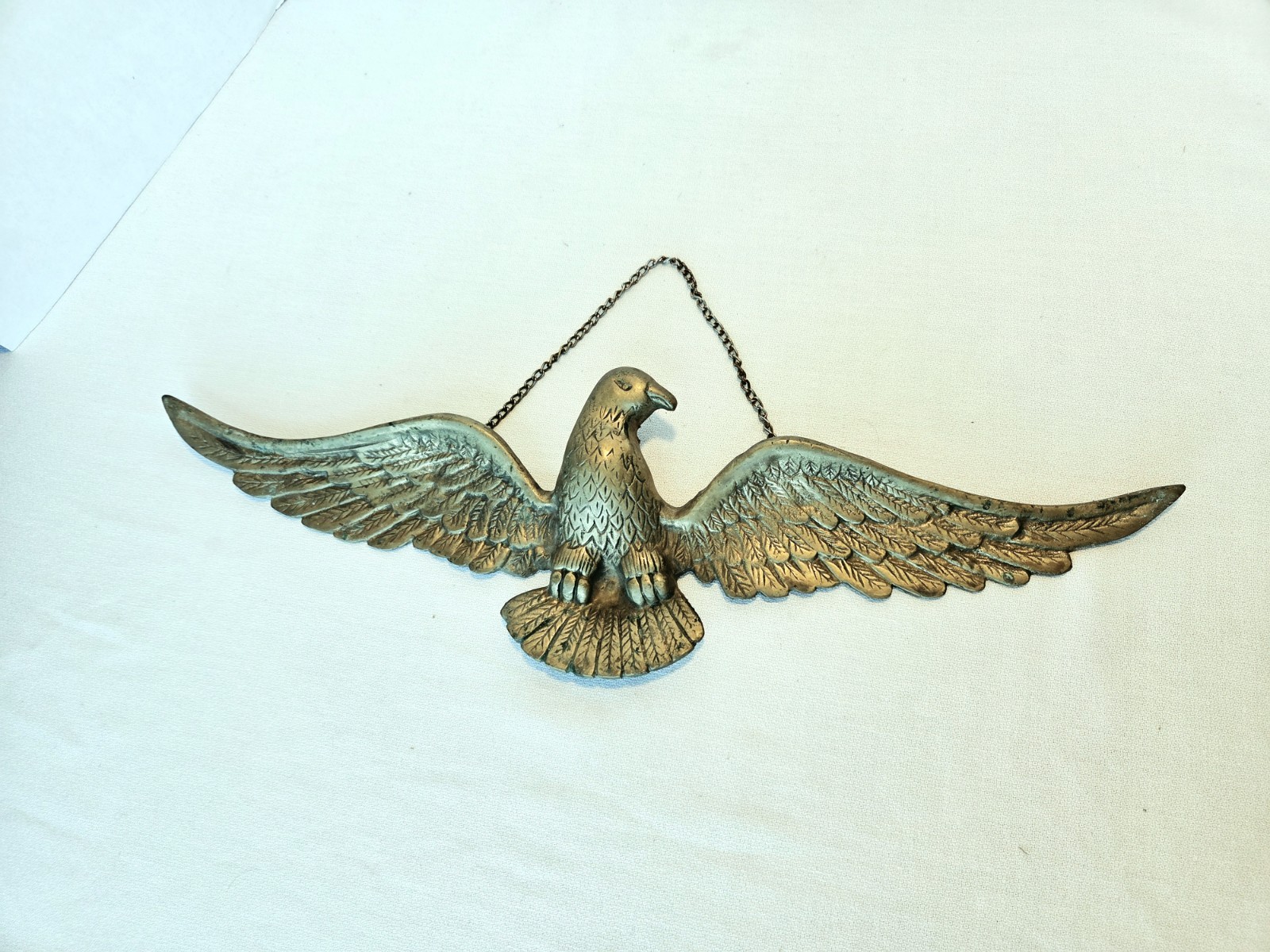 Vintage Solid Brass American Eagle Wall Plaque Decor 18" Vintage Solid Brass American Eagle Wall Plaque Decor 18"