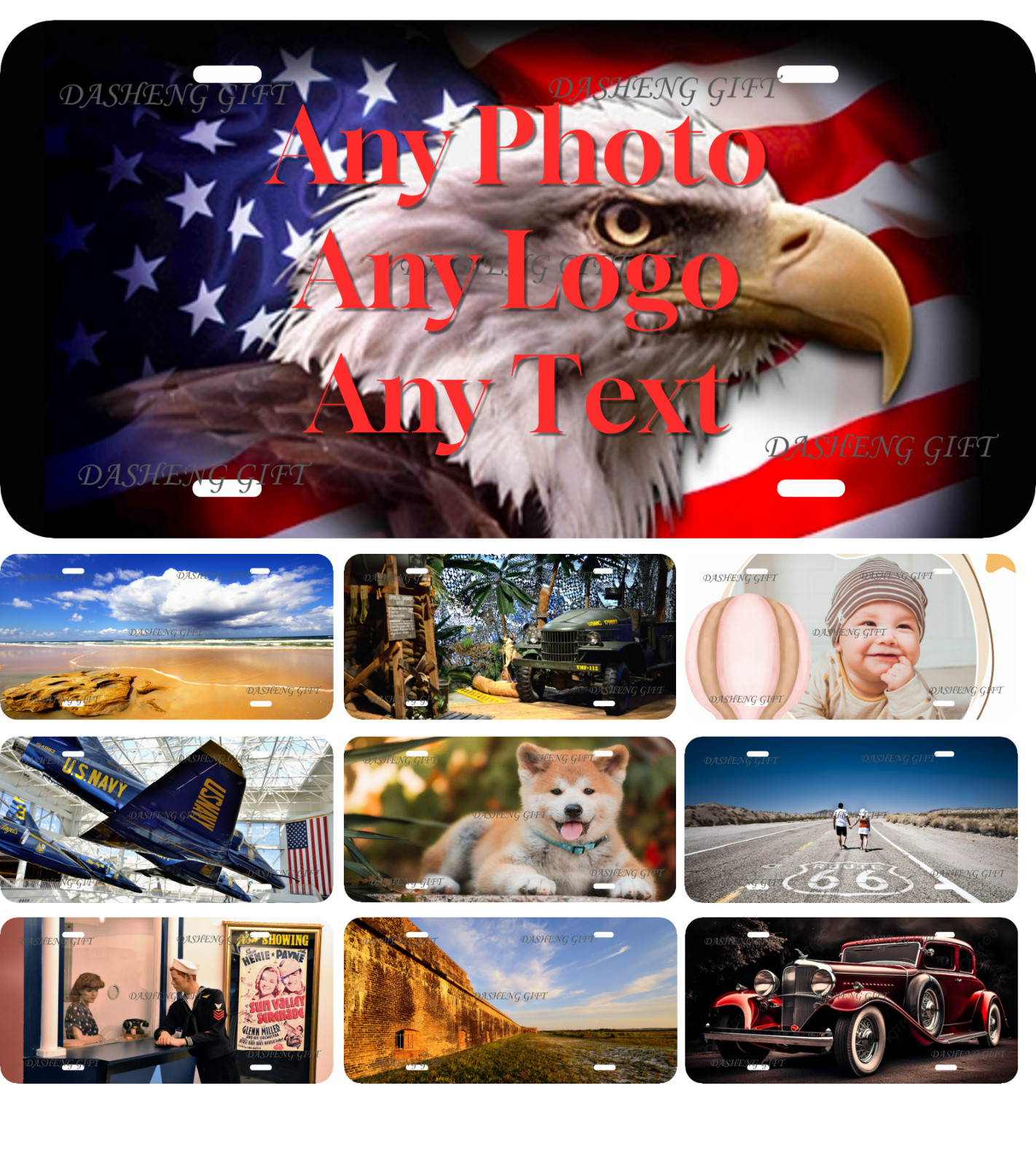 6"X12" Custom Personalize Aluminum License Plate Designed Base Your Photo & Text 6"X12" Custom Personalize Aluminum License Plate Designed Base Your Photo & Text