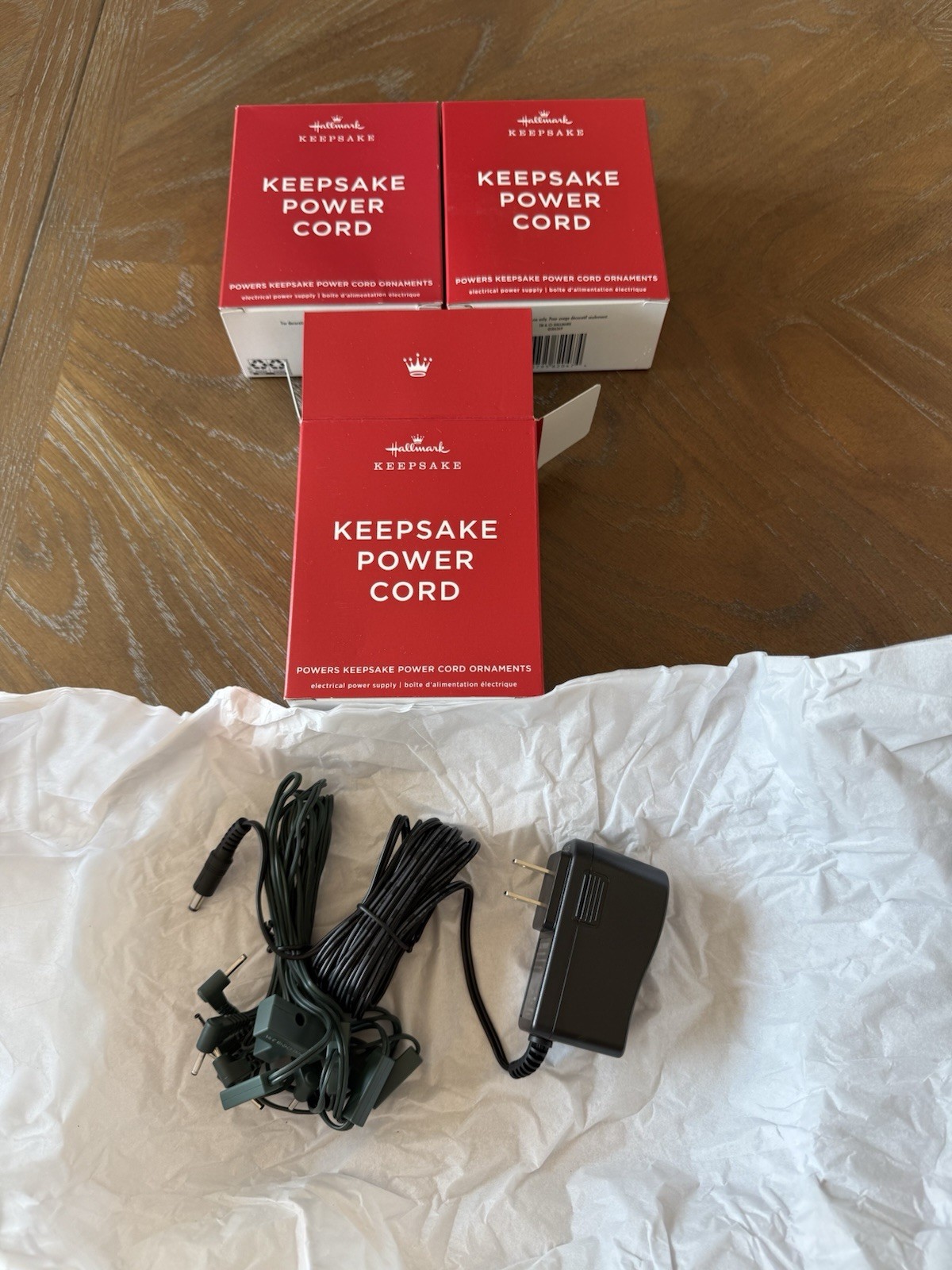 3 Hallmark KEEPSAKE POWER CORD 7 Ornaments Power Supply Adapter 2017-2024 New 3 Hallmark KEEPSAKE POWER CORD 7 Ornaments Power Supply Adapter 2017-2024 New