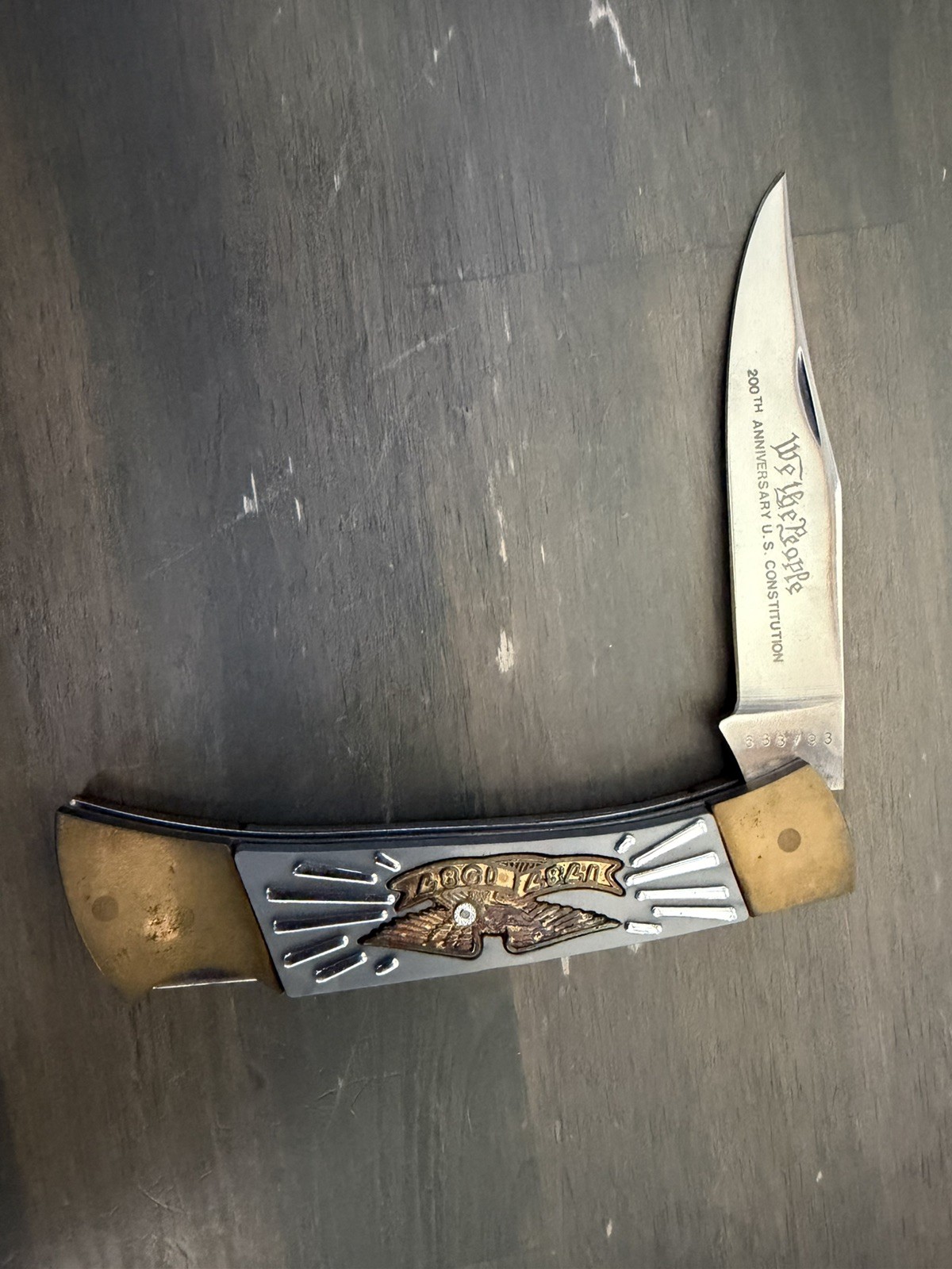 U.S. Constitution 1987 Bicentennial Commemorative Diamond Knife 24K Gold Layered U.S. Constitution 1987 Bicentennial Commemorative Diamond Knife 24K Gold Layered