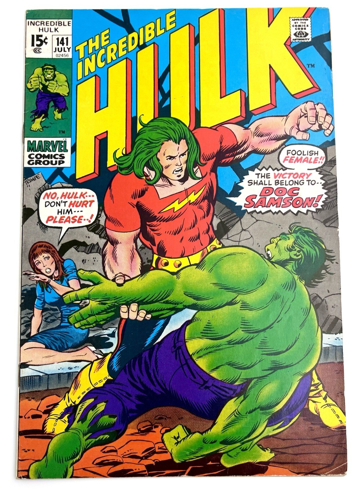 Incredible HULK #141 1971 8.5 VF+ 🔑 1st Doc Samson