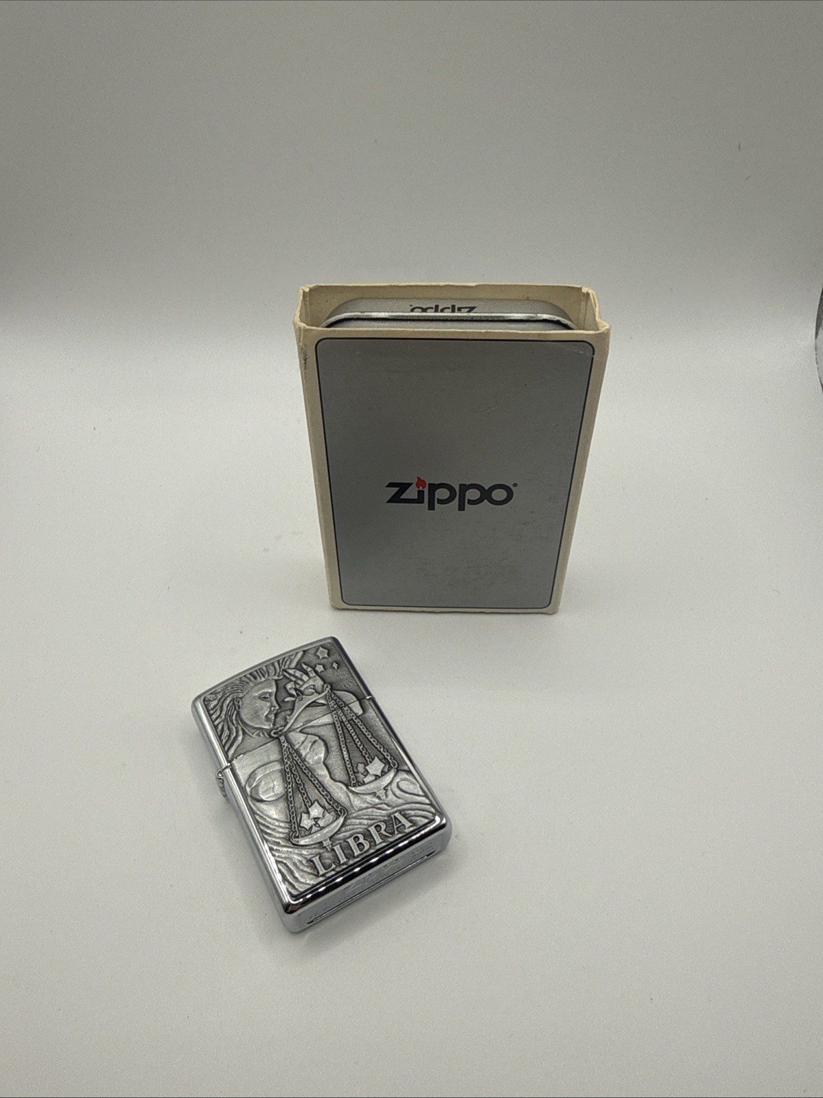 Barrett Smythe Zodiac Series Libra Brass Vintage Zippo Lighter, circa 1997