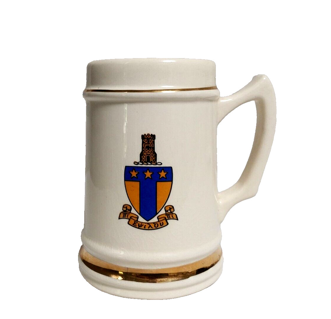 VINTAGE L.G. BALFOUR BEERSTEIN MUG ATTLEBORO, MA GOLD TRIM 3 STARS BLUE GOLD VINTAGE L.G. BALFOUR BEERSTEIN MUG ATTLEBORO, MA GOLD TRIM 3 STARS BLUE GOLD