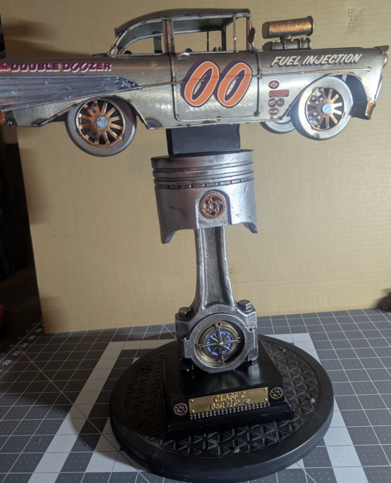 Car Show Trophy w/ Pistons & gears BEST IN SHOW homemade 1 of a kind Car Show Trophy w/ Pistons & gears BEST IN SHOW homemade 1 of a kind