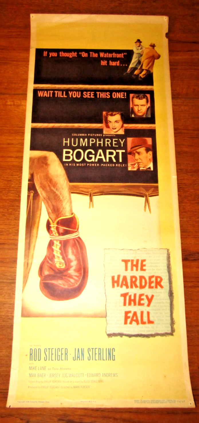 Original Humphrey Bogart The Harder They Fall 14x36" Movie Poster Insert Original Humphrey Bogart The Harder They Fall 14x36" Movie Poster Insert