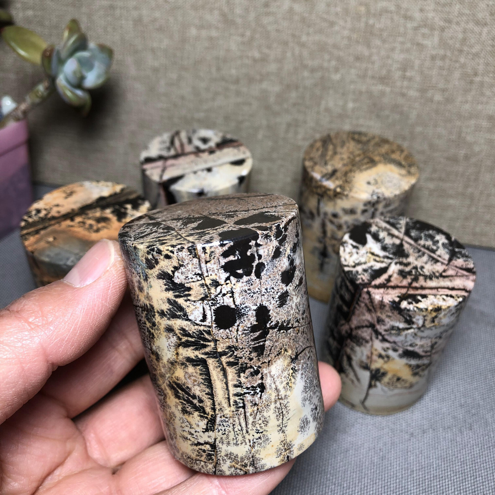 wholesale 5pcs Natural Chinese Painting Stone Quartz Crystal cylinder home decor wholesale 5pcs Natural Chinese Painting Stone Quartz Crystal cylinder home decor